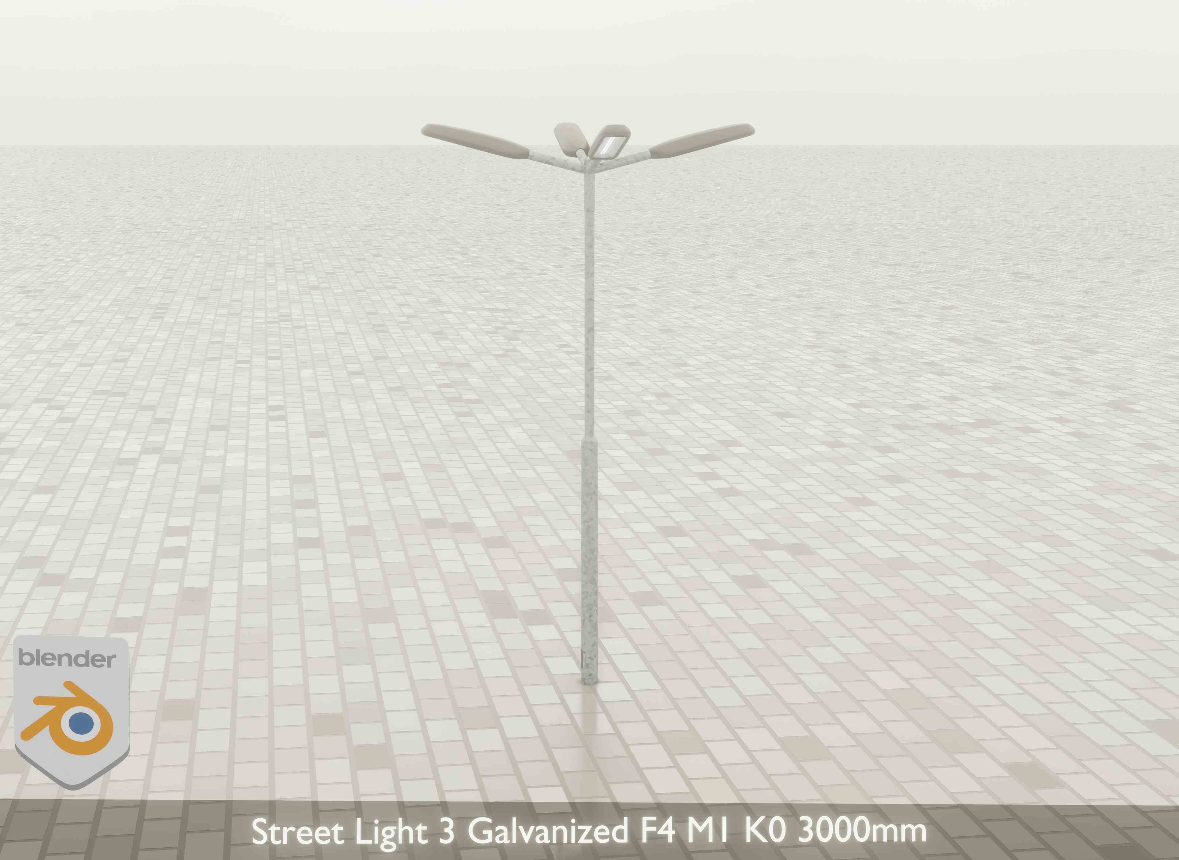 Street Light 3 Galvanized F4 M1 K0 3000 mm Low-poly 3D model_23