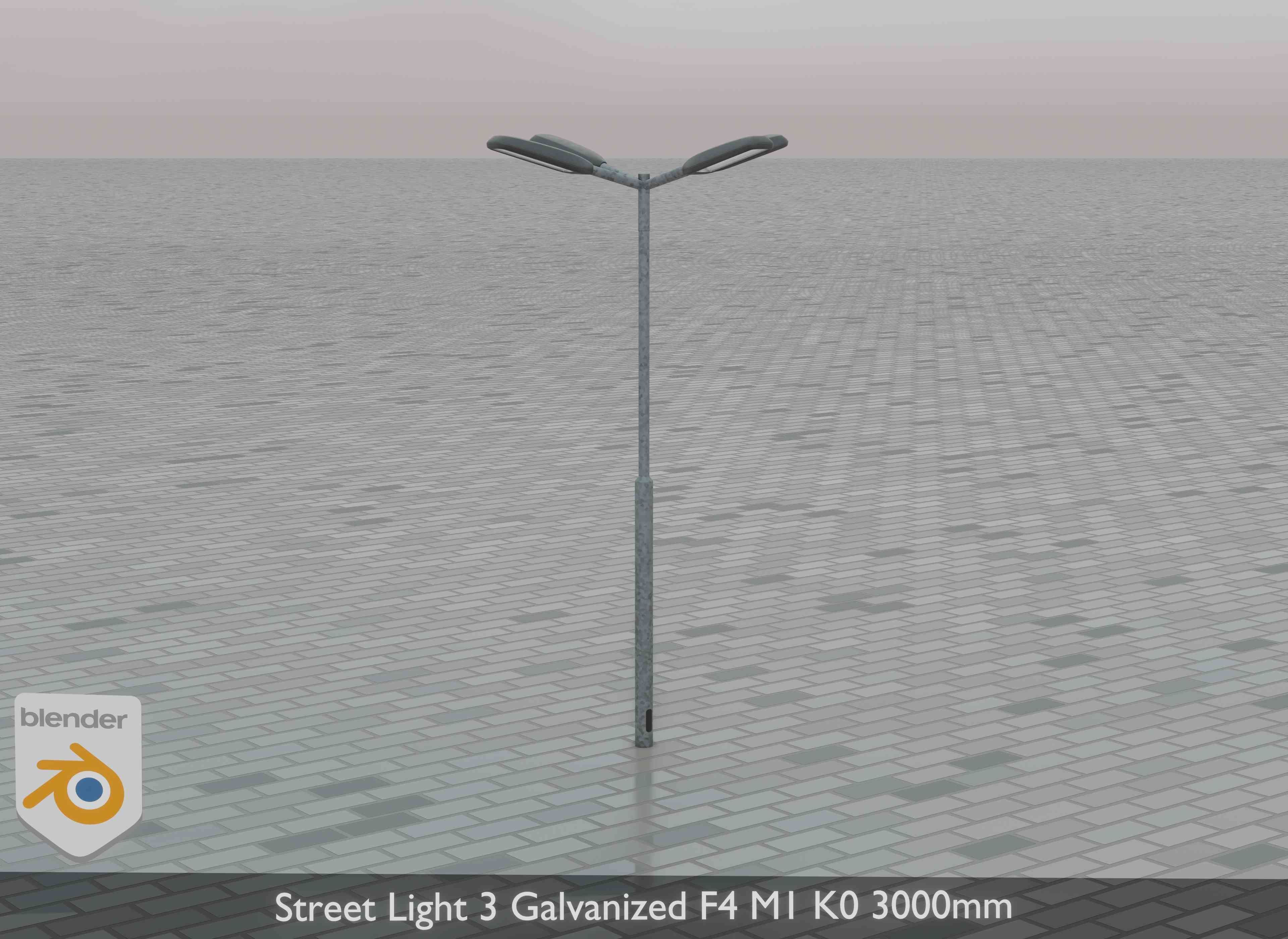 Street Light 3 Galvanized F4 M1 K0 3000 mm Low-poly 3D model_35