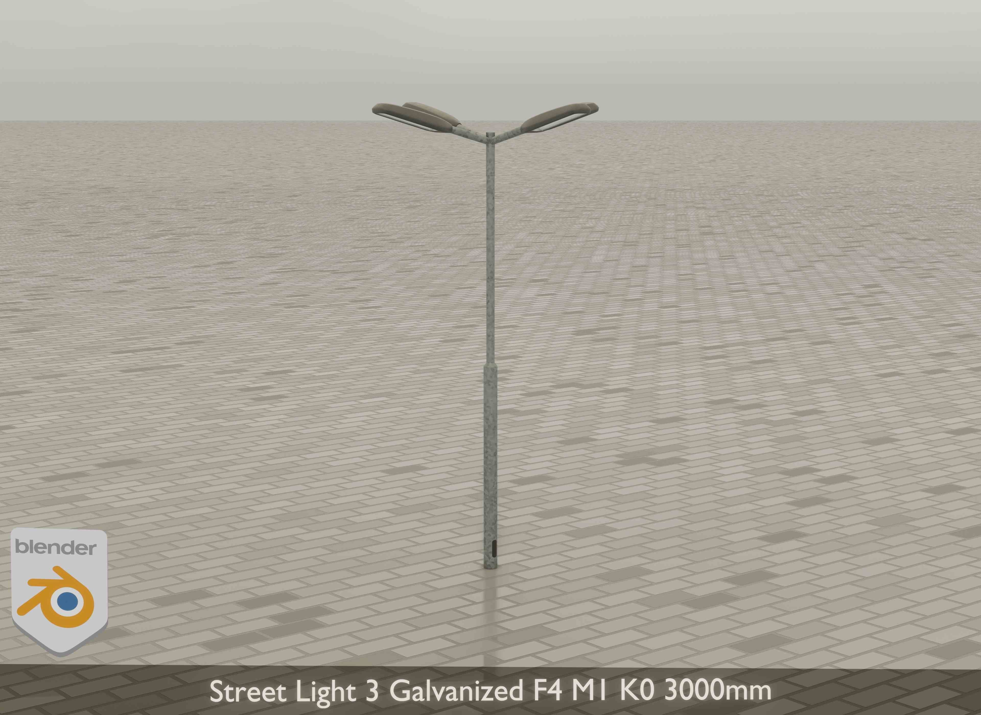 Street Light 3 Galvanized F4 M1 K0 3000 mm Low-poly 3D model_17