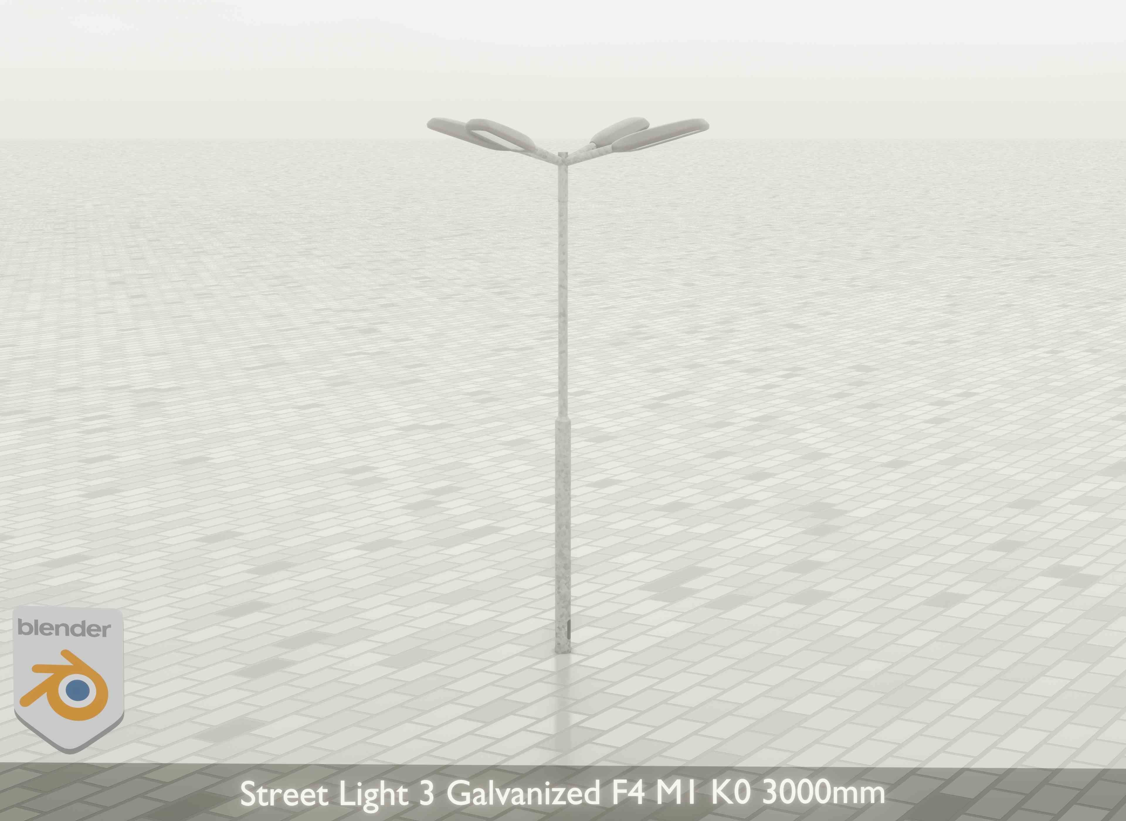 Street Light 3 Galvanized F4 M1 K0 3000 mm Low-poly 3D model_25