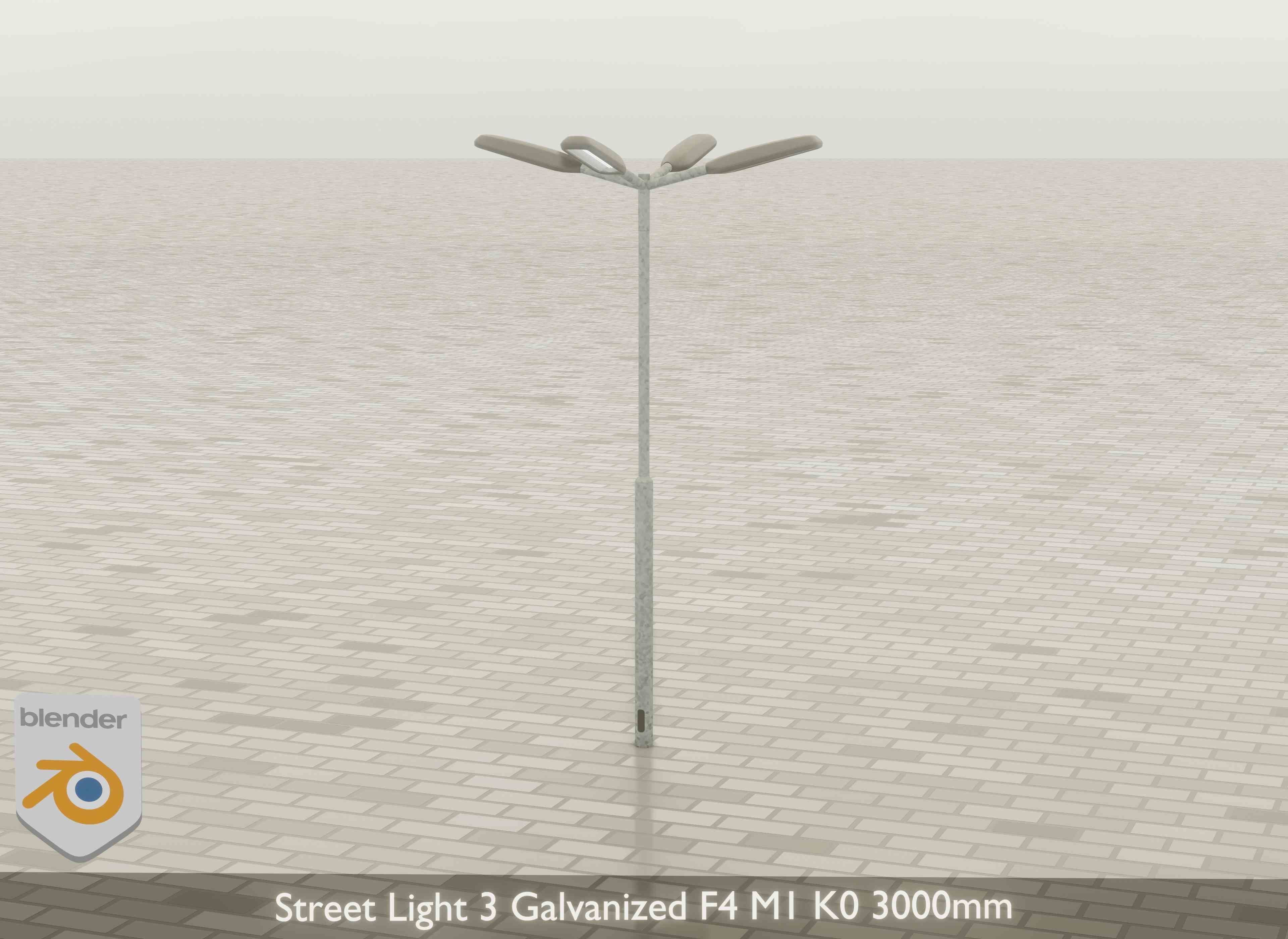 Street Light 3 Galvanized F4 M1 K0 3000 mm Low-poly 3D model_20