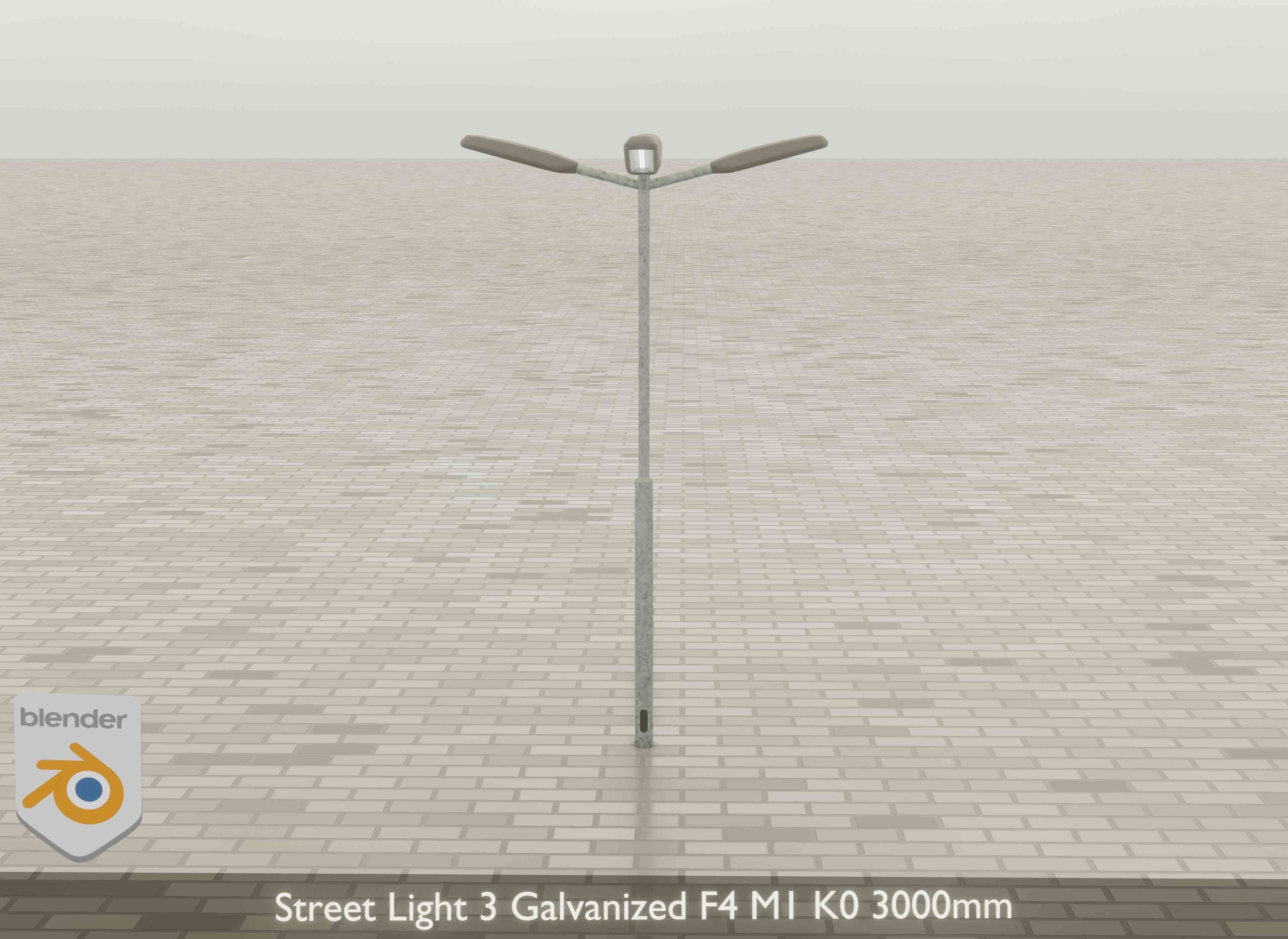 Street Light 3 Galvanized F4 M1 K0 3000 mm Low-poly 3D model_19