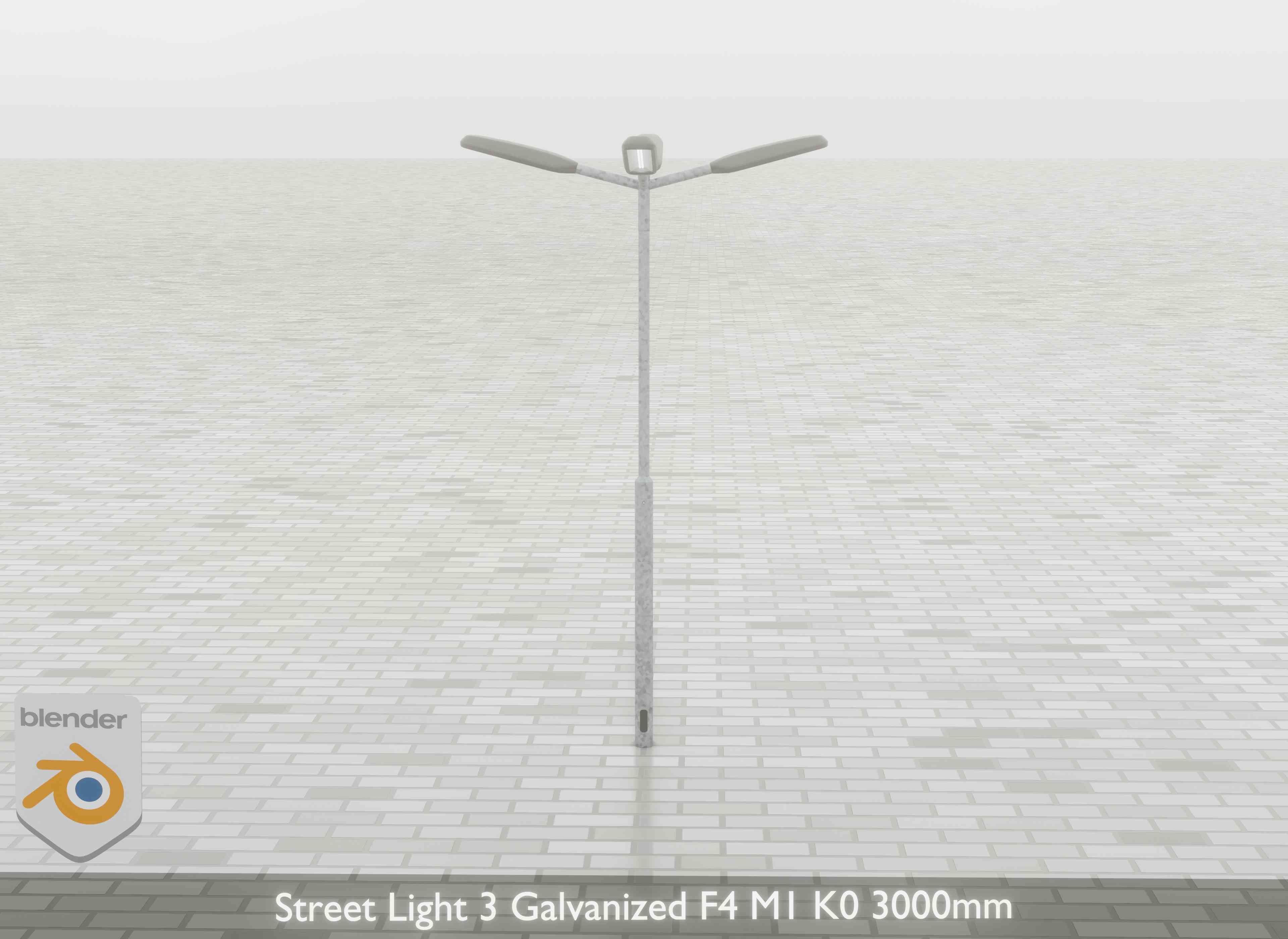 Street Light 3 Galvanized F4 M1 K0 3000 mm Low-poly 3D model_28