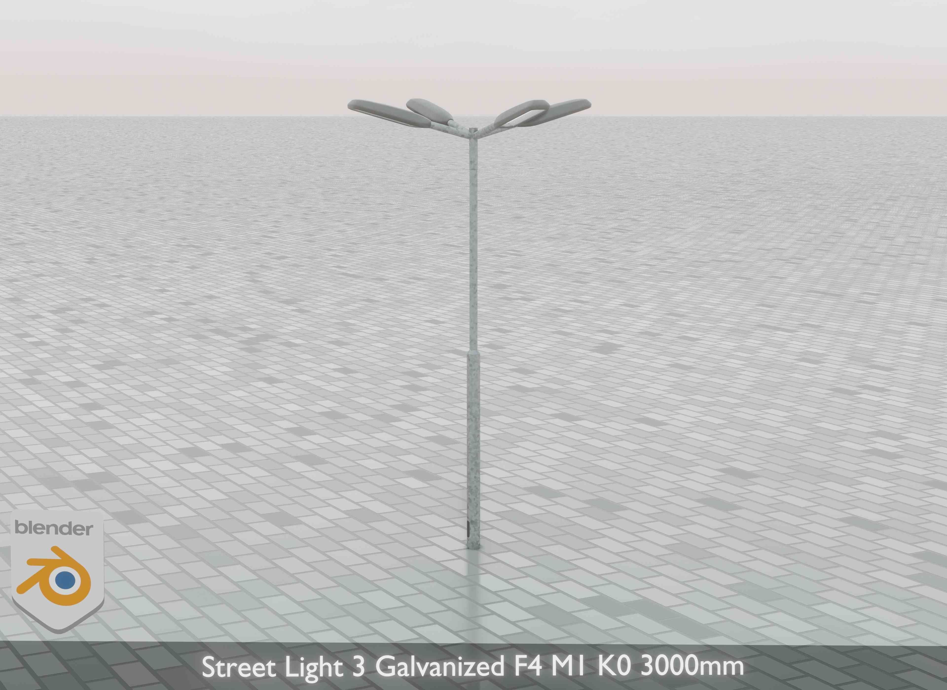 Street Light 3 Galvanized F4 M1 K0 3000 mm Low-poly 3D model_31