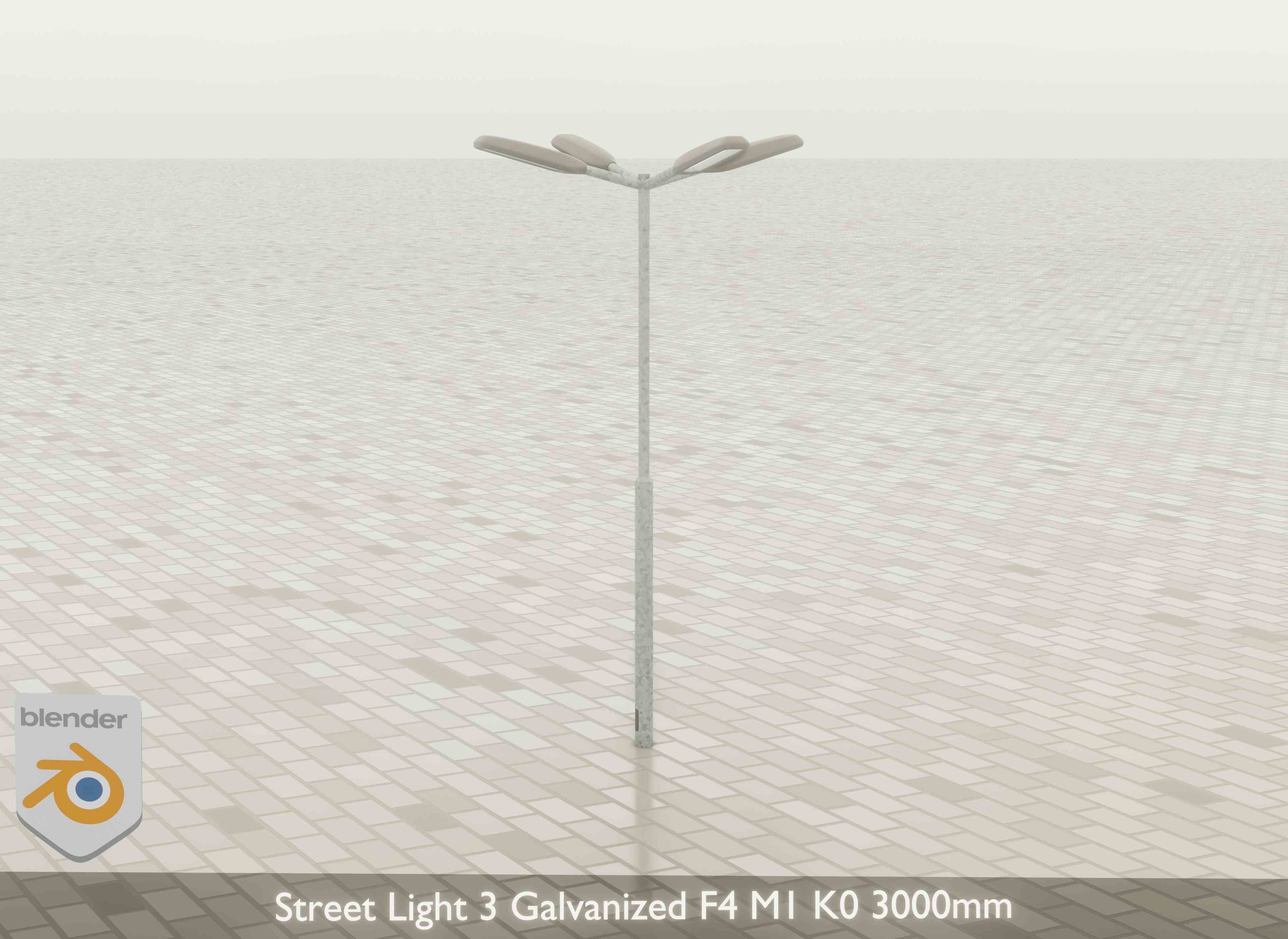 Street Light 3 Galvanized F4 M1 K0 3000 mm Low-poly 3D model_22