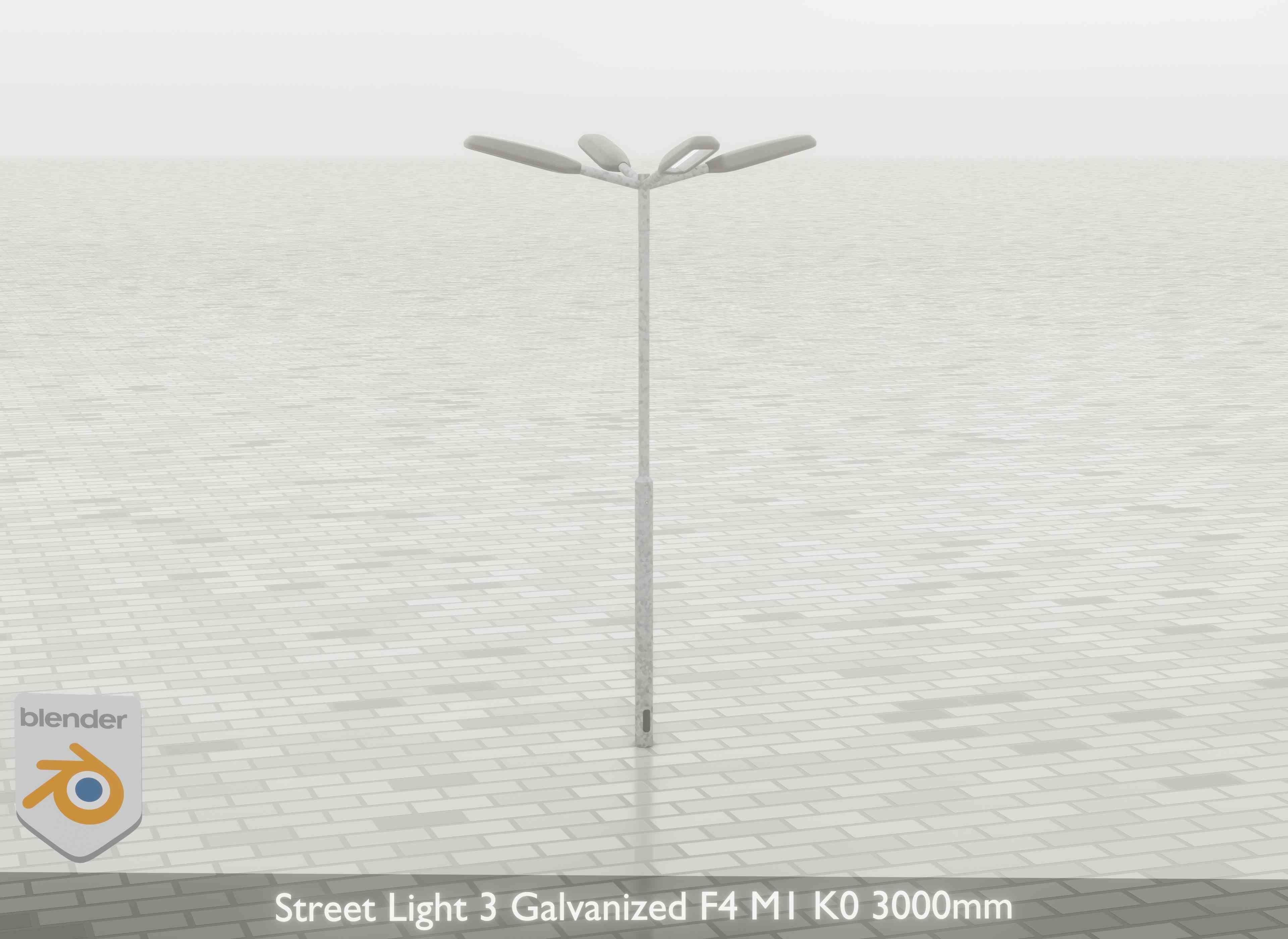 Street Light 3 Galvanized F4 M1 K0 3000 mm Low-poly 3D model_27