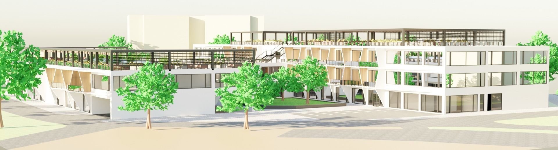 Dormitory Building 3D model_2