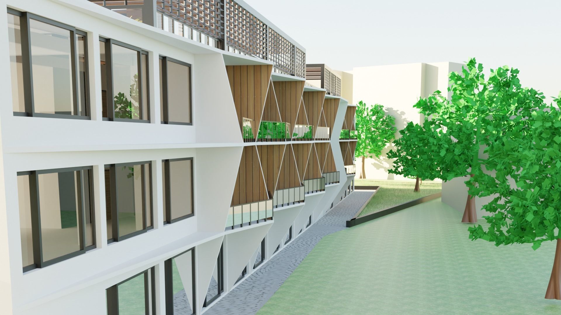 Dormitory Building 3D model_4