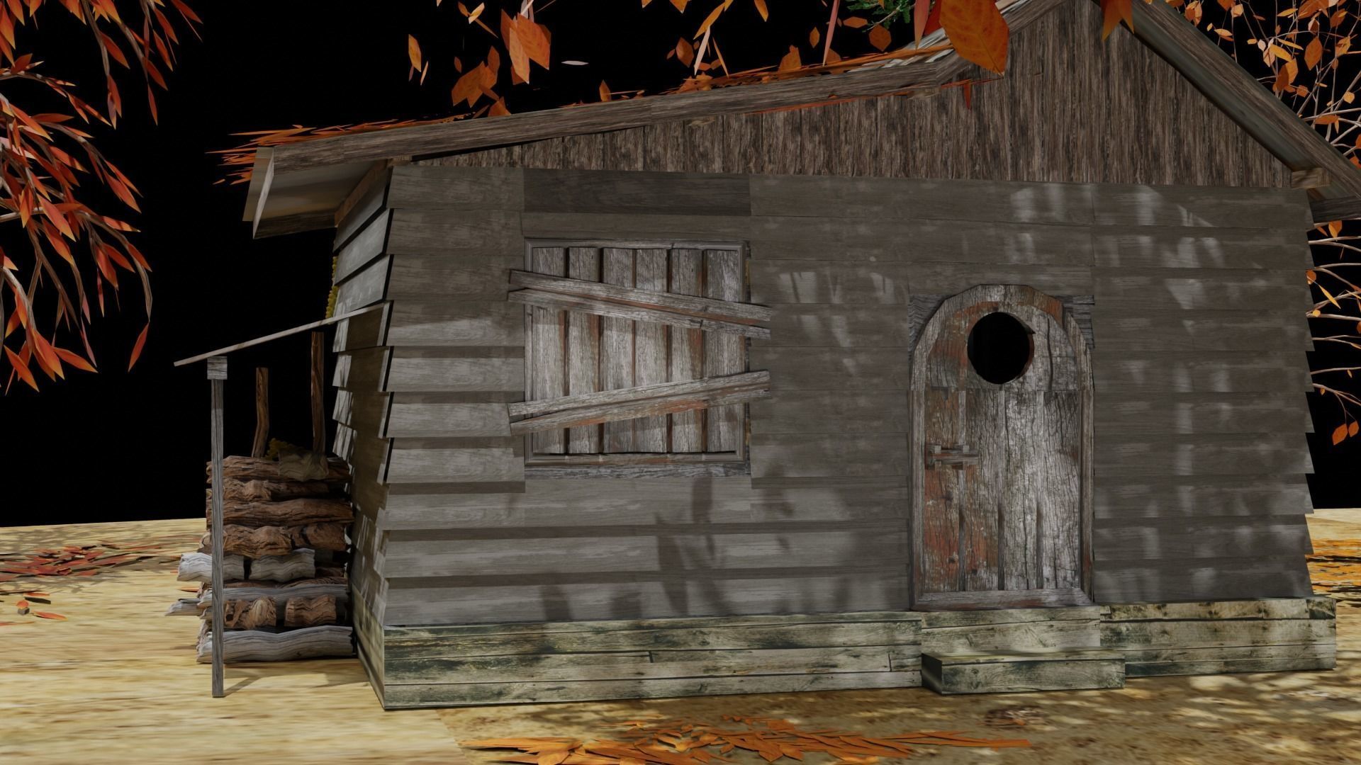 Old house exterior 3D model_4