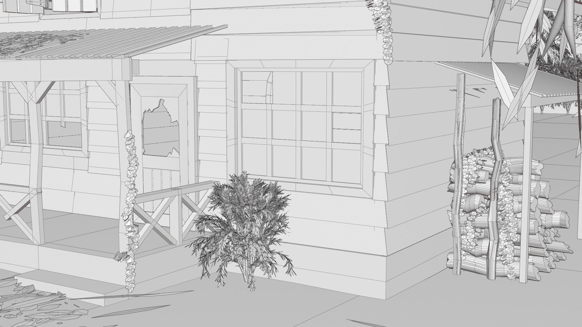 Old house exterior 3D model_6