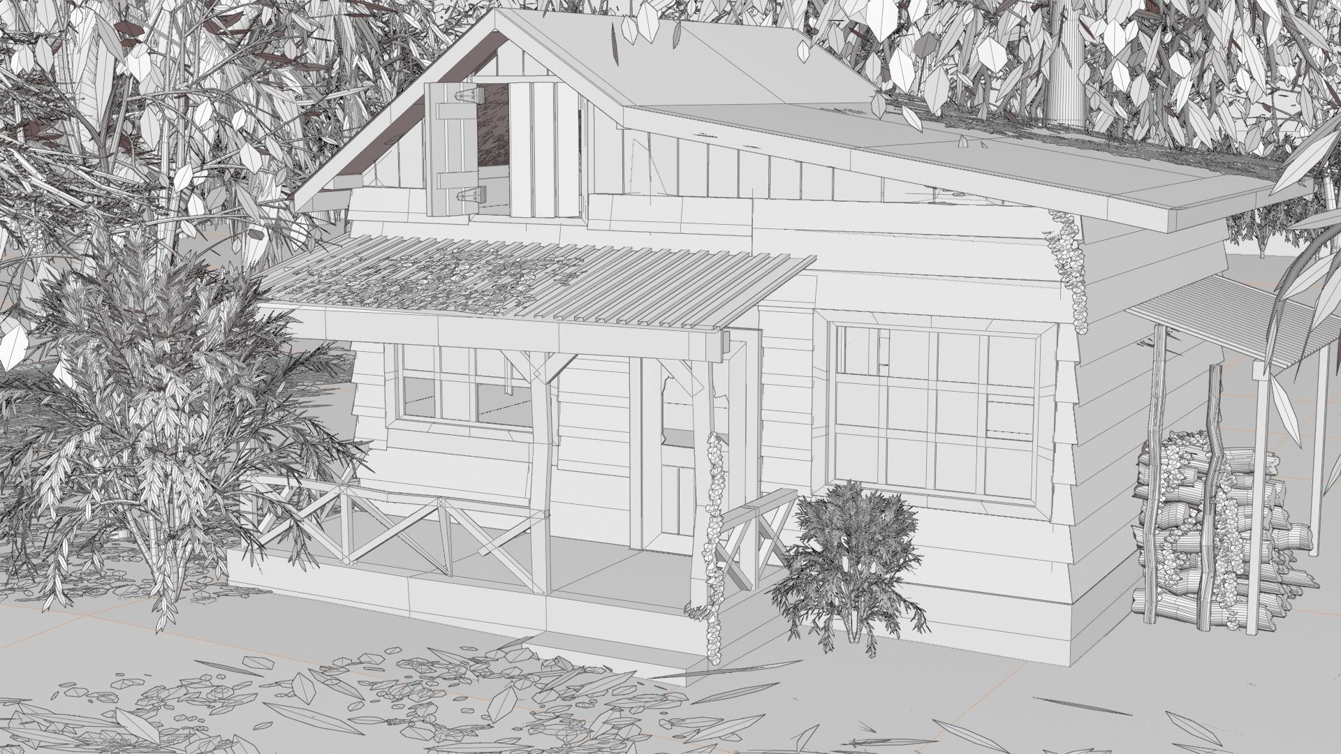 Old house exterior 3D model_7