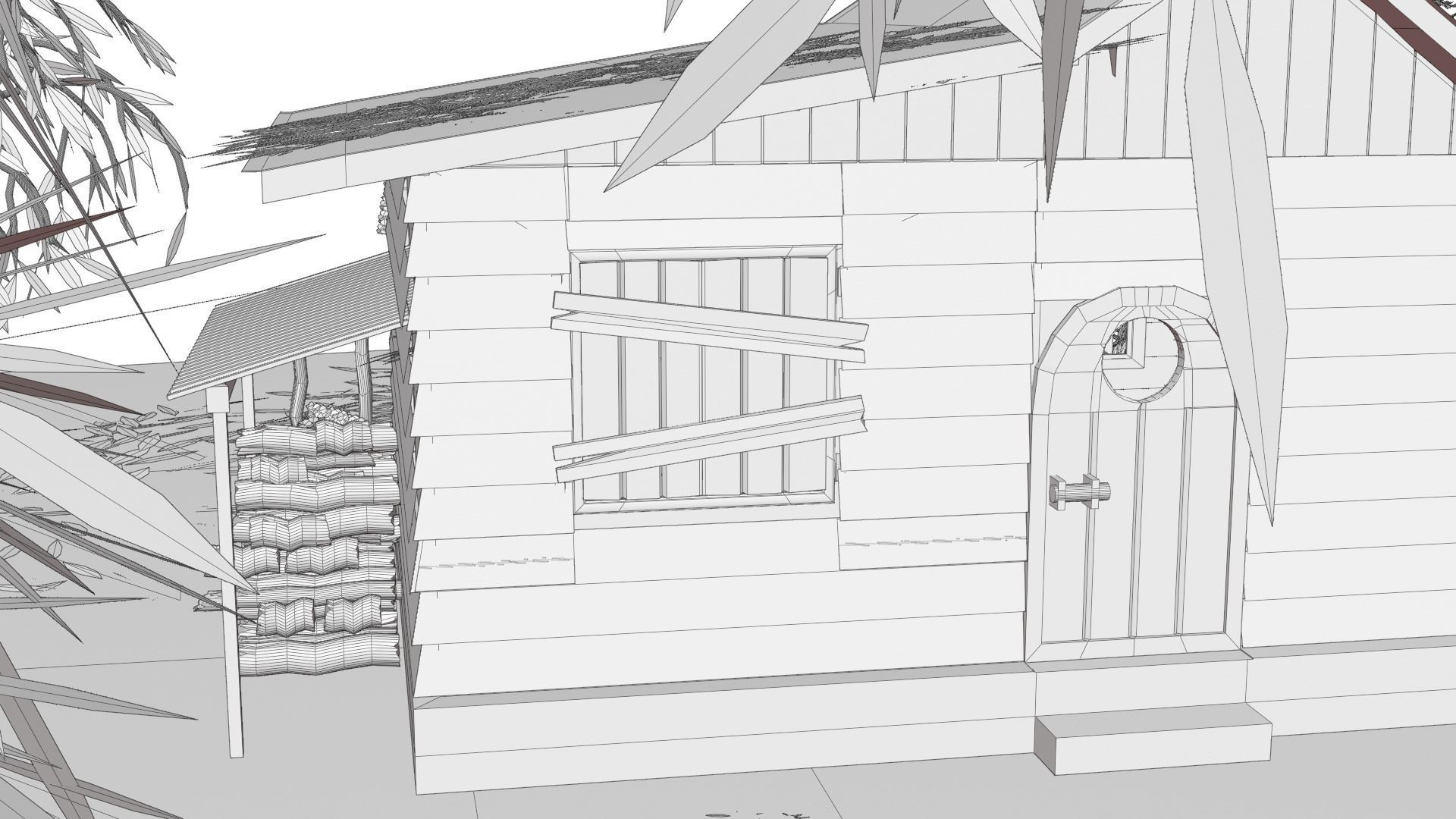 Old house exterior 3D model_8