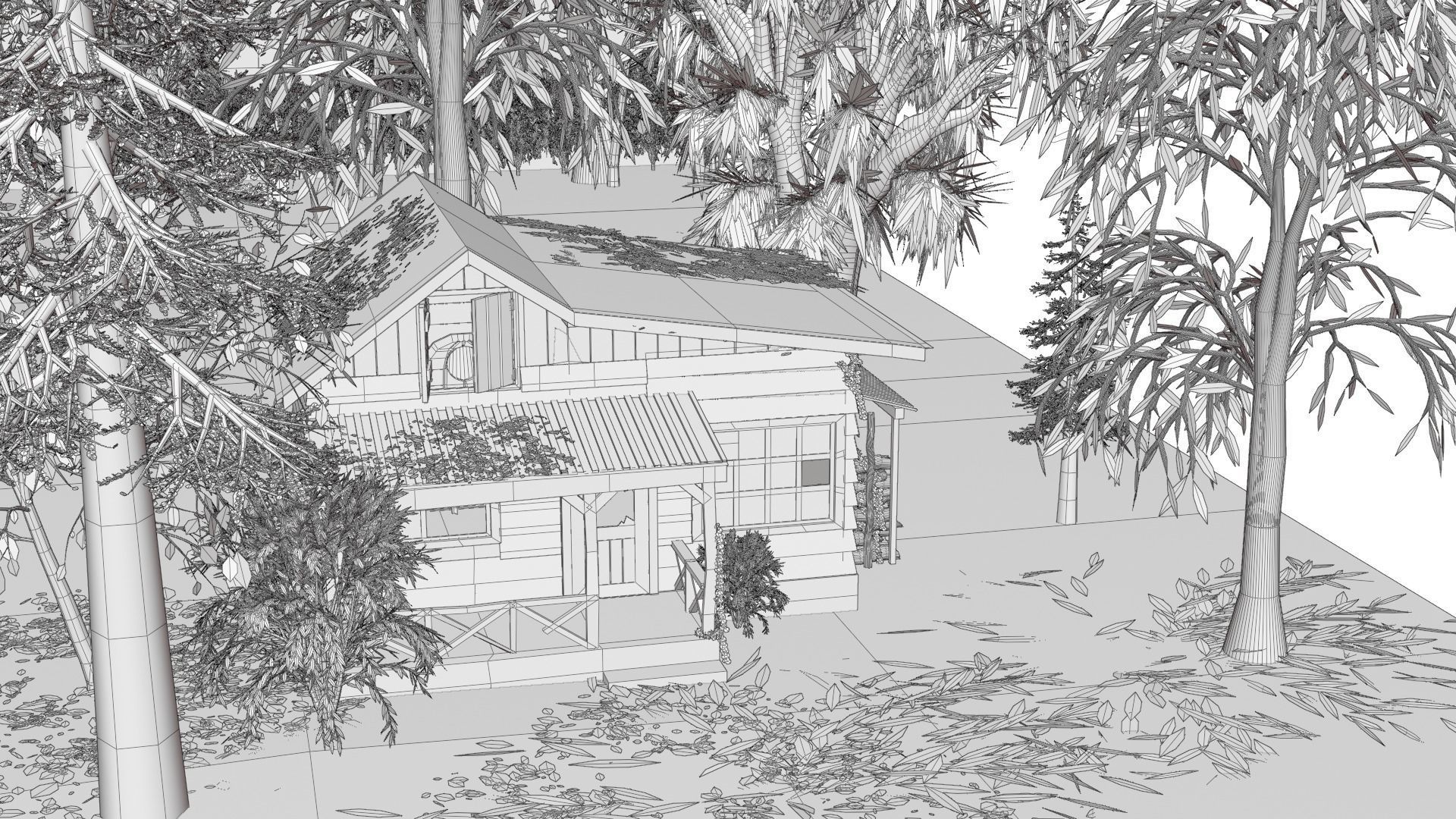 Old house exterior 3D model_9