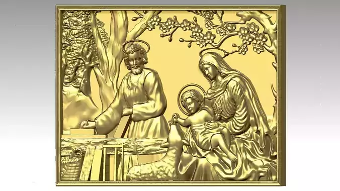 The Holy Family of Jesus  Mary and Saint Joseph Relief