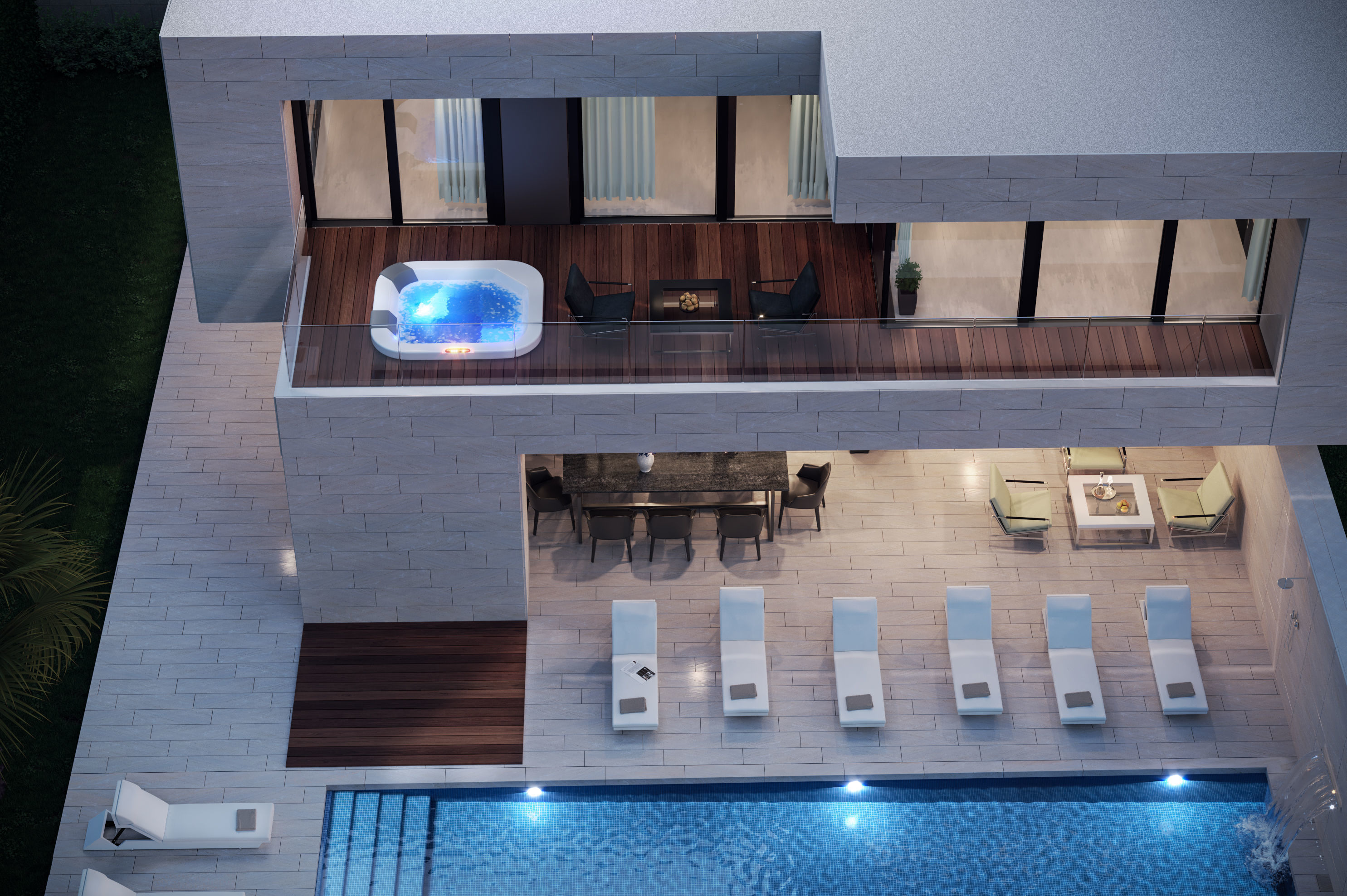 Jacuzzi bottle of champagne in ice bucket 3D model_3