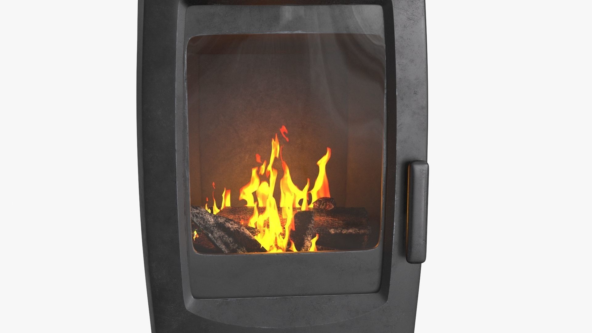 Fireplace wood burning stove Low-poly 3D model_14