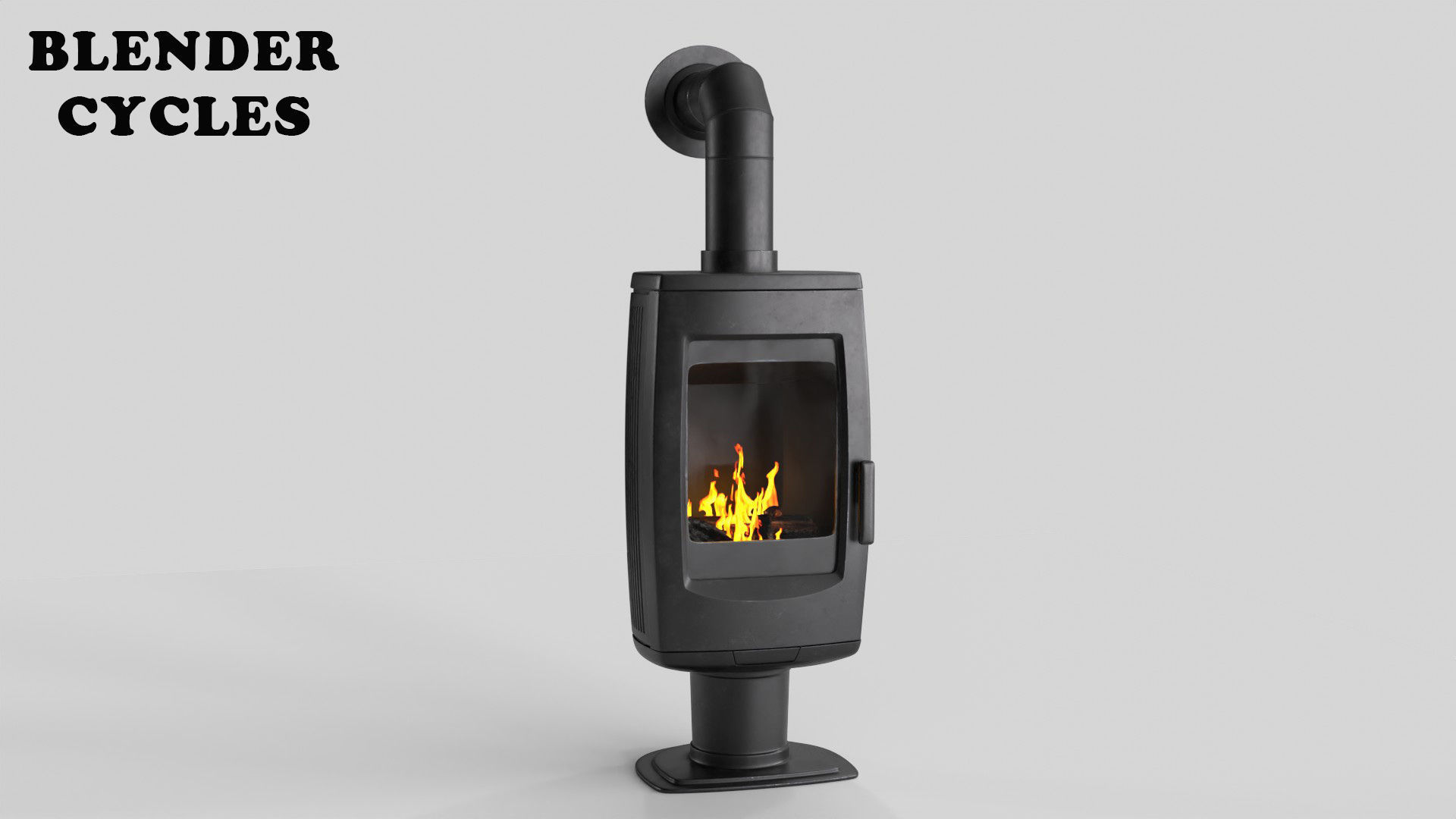 Fireplace wood burning stove Low-poly 3D model_18