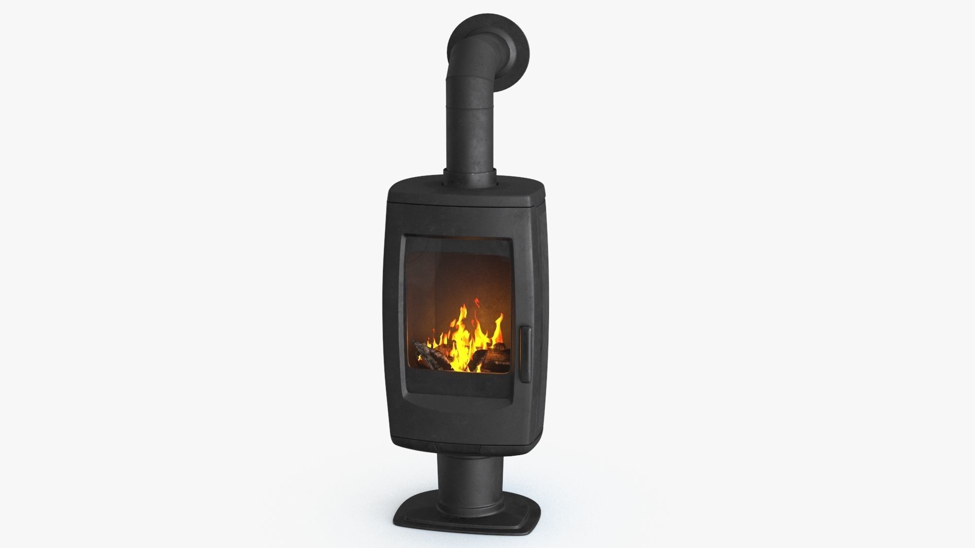 Fireplace wood burning stove Low-poly 3D model_13