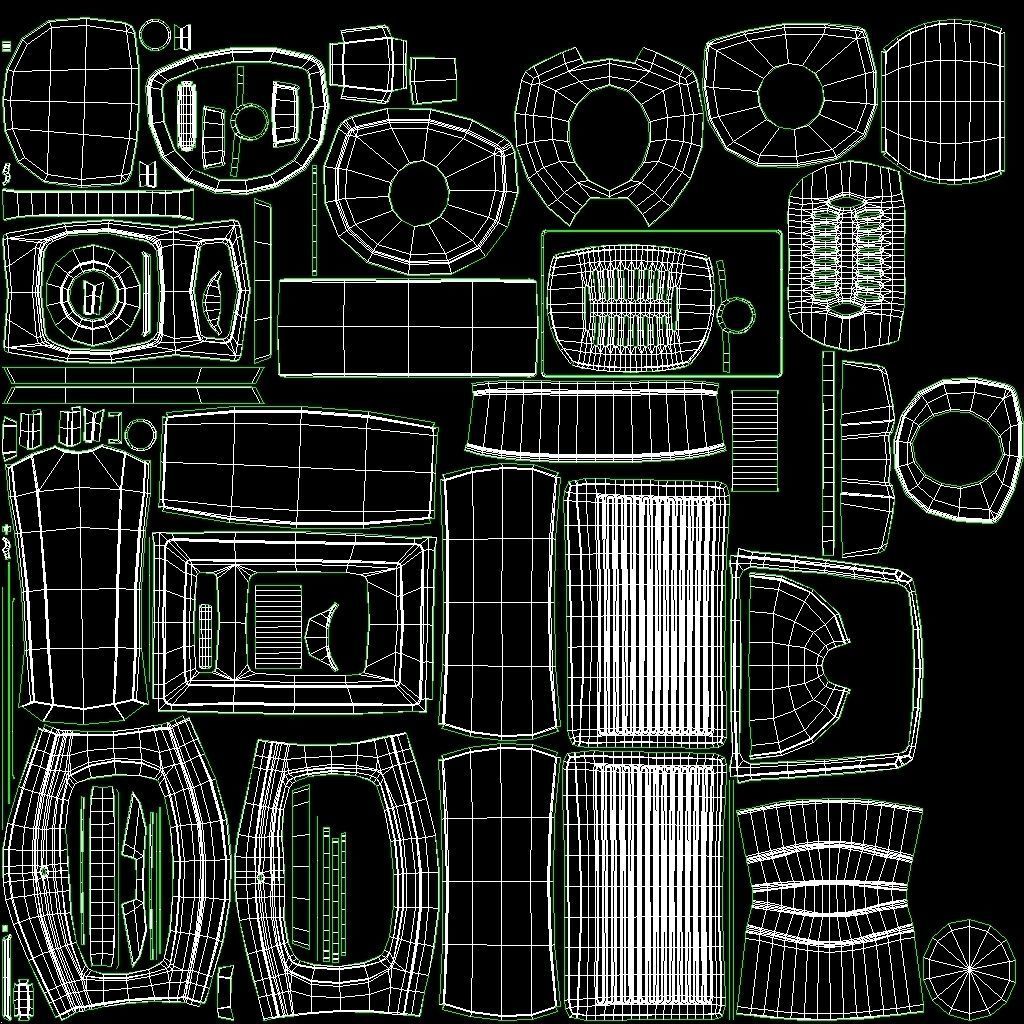 Fireplace wood burning stove Low-poly 3D model_22