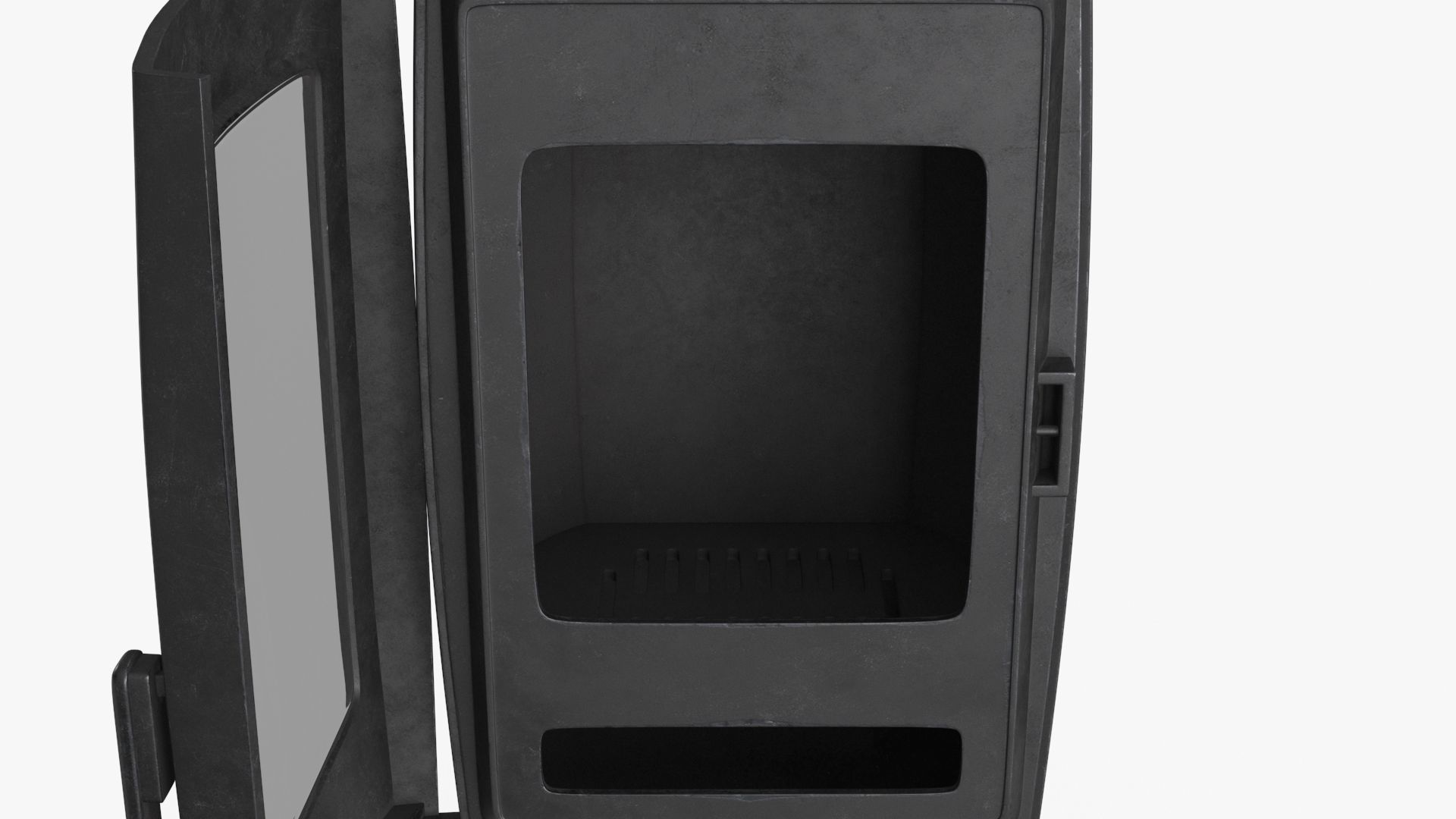 Fireplace wood burning stove Low-poly 3D model_16