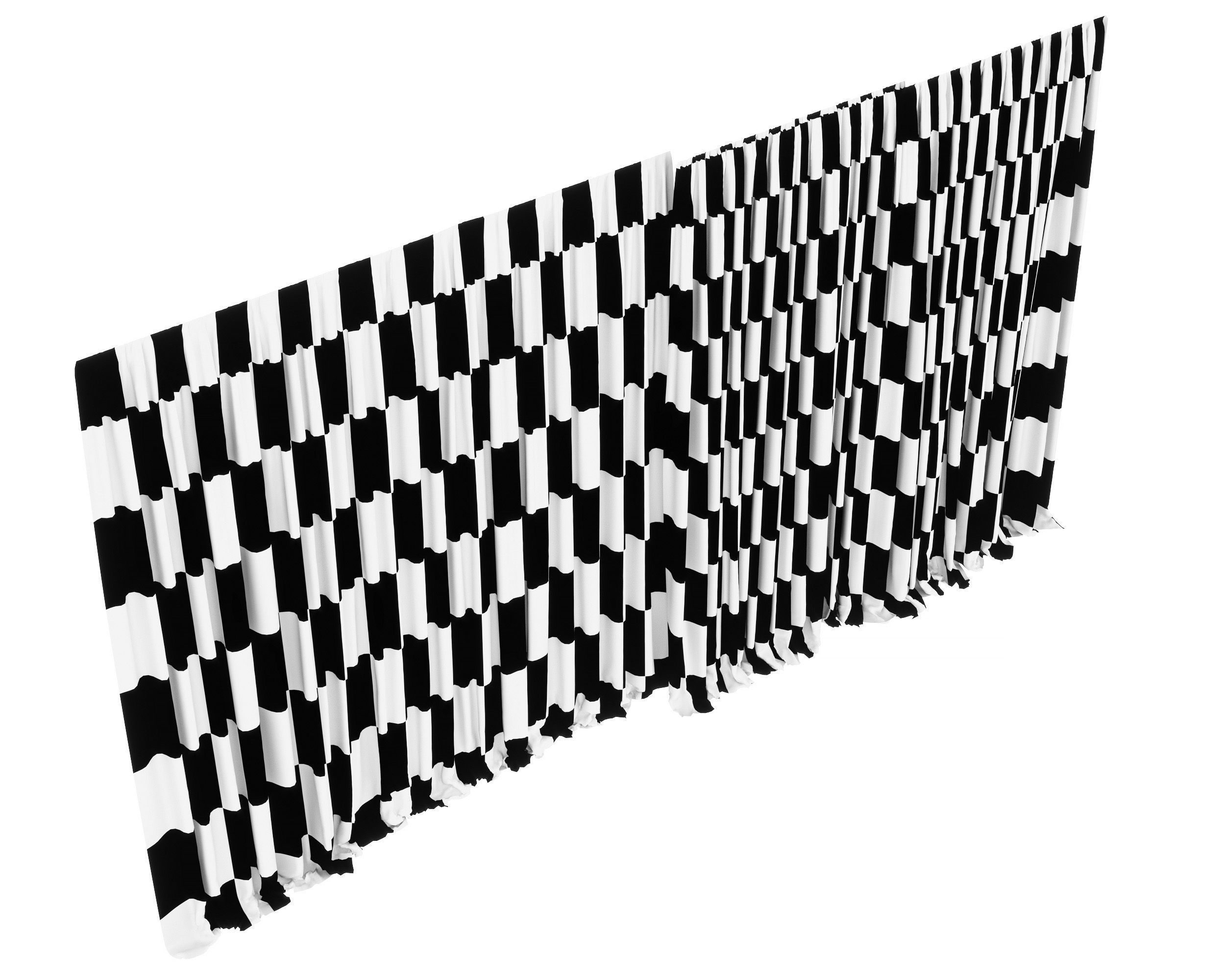 Curtains Long Linen Set 02 3D model_7