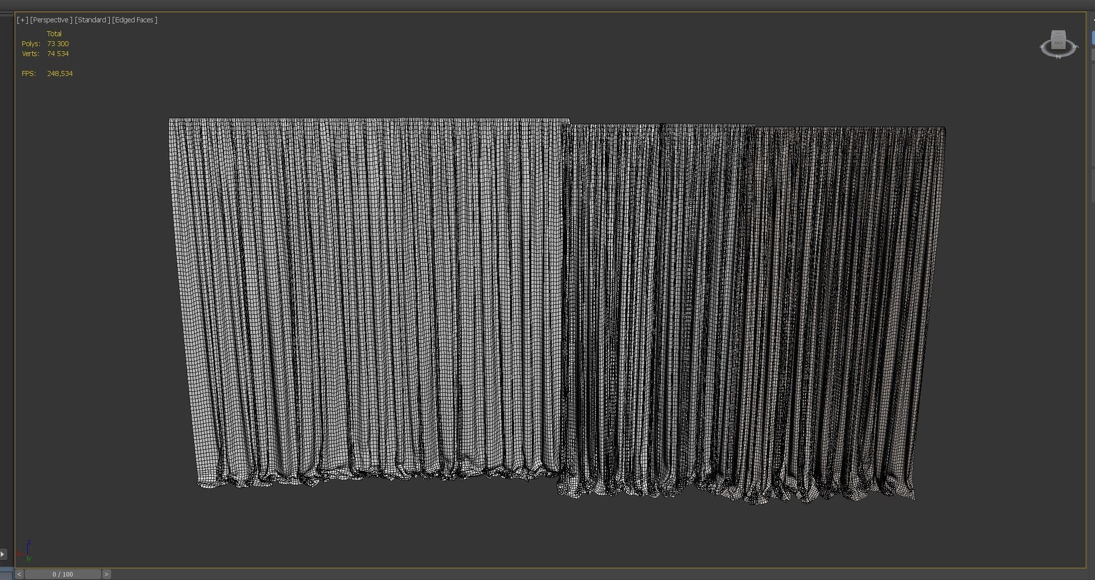 Curtains Long Linen Set 02 3D model_12