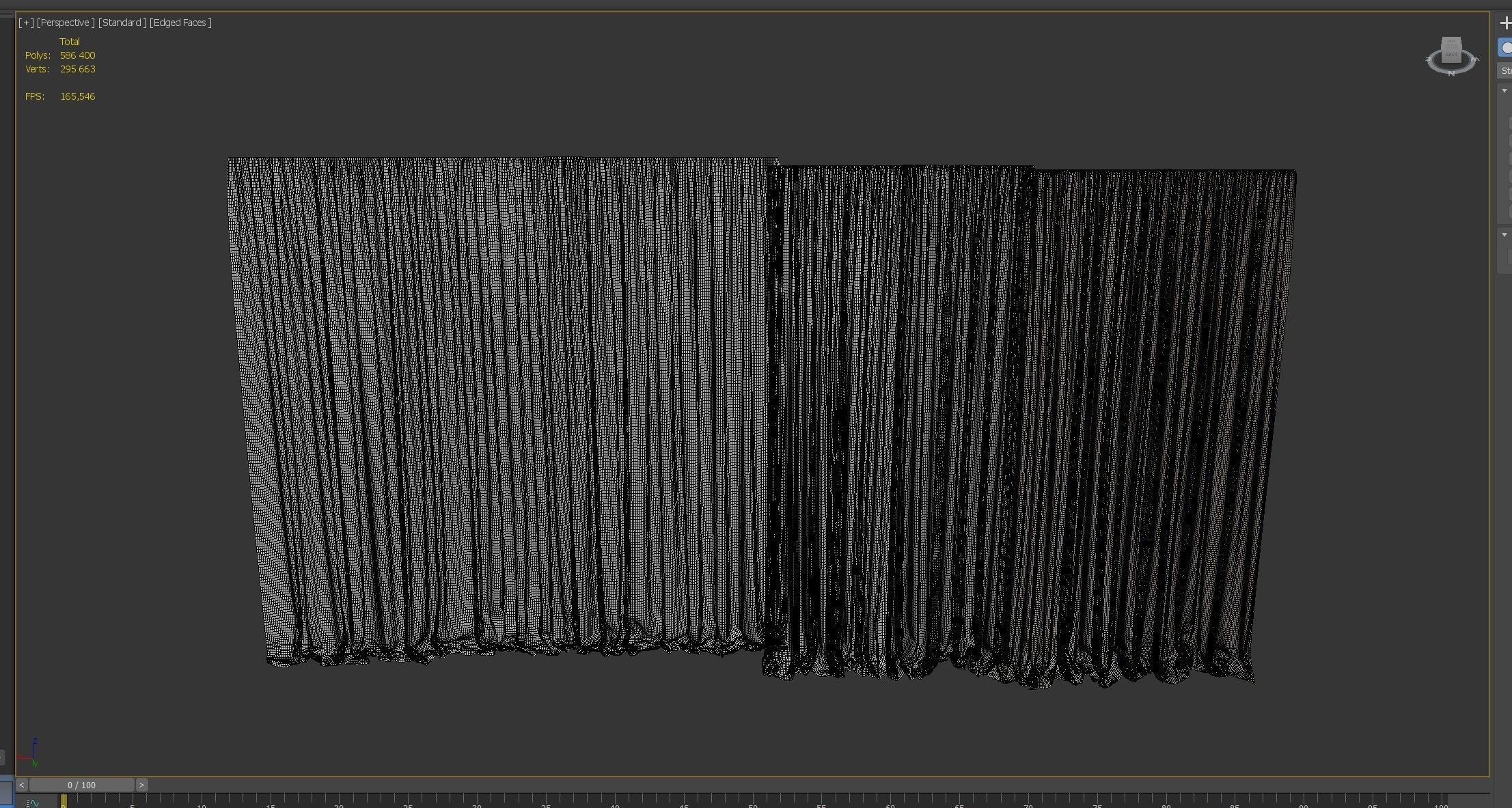 Curtains Long Linen Set 02 3D model_11