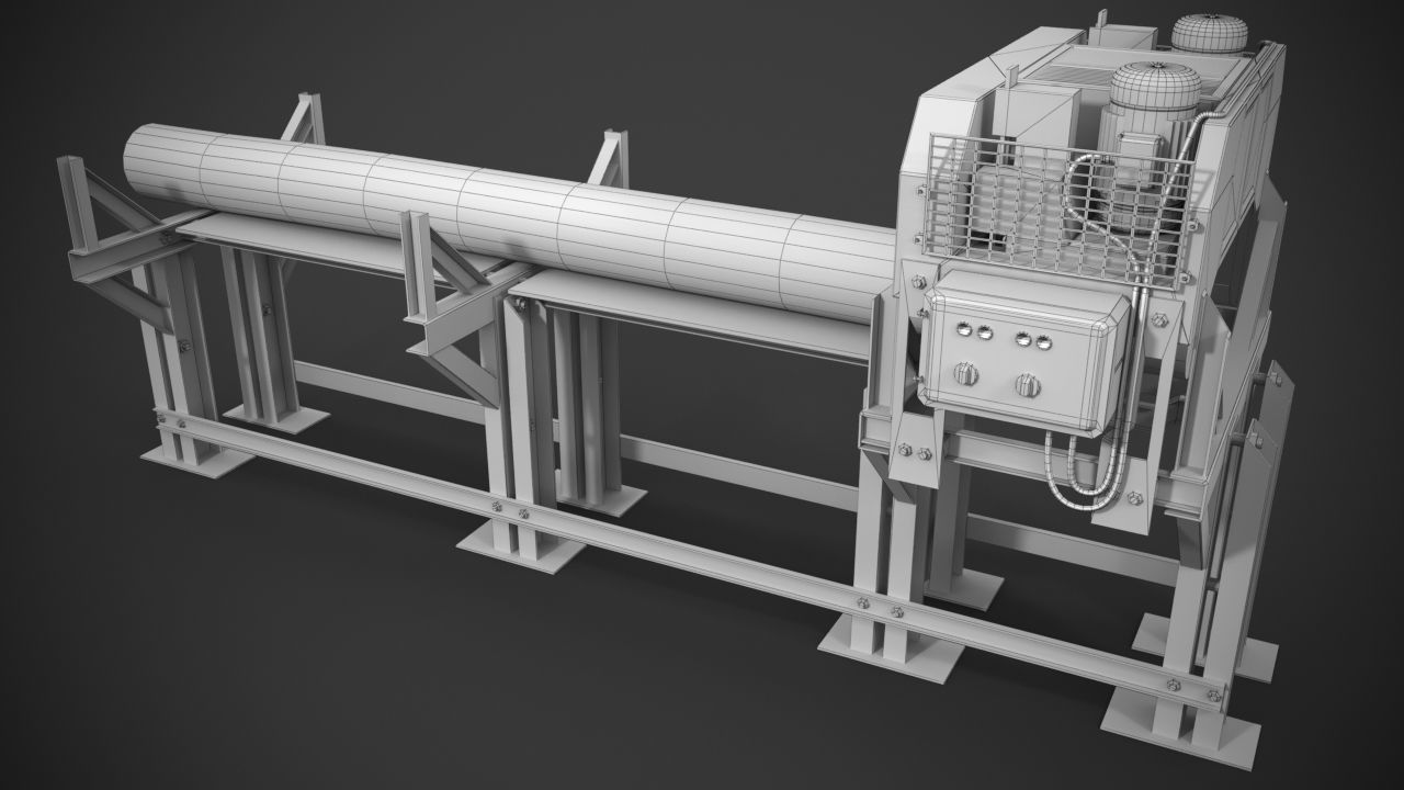 Industrial sawmill Low-poly 3D model_13
