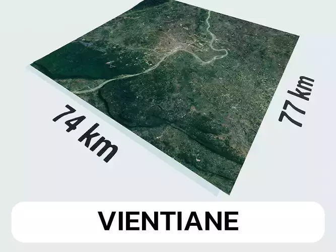 Vientiane Laos City Landscape 3D Model