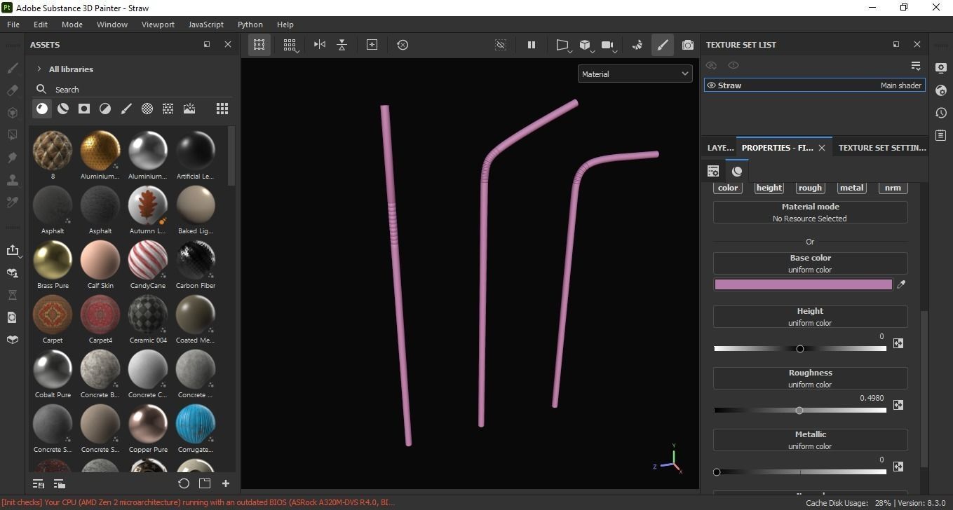 Straw 3D Model Low-poly 3D model_9