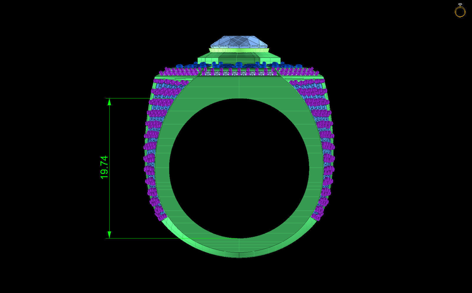 Hexagonal Gem Ring for Him 3D Printable Design 3D print model_2