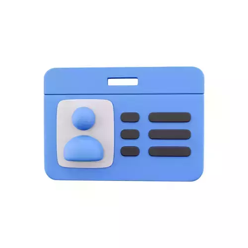 3d  Identity verification card icon