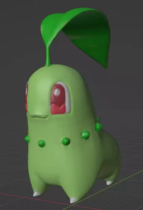 Chikorita  Free 3D print model_0