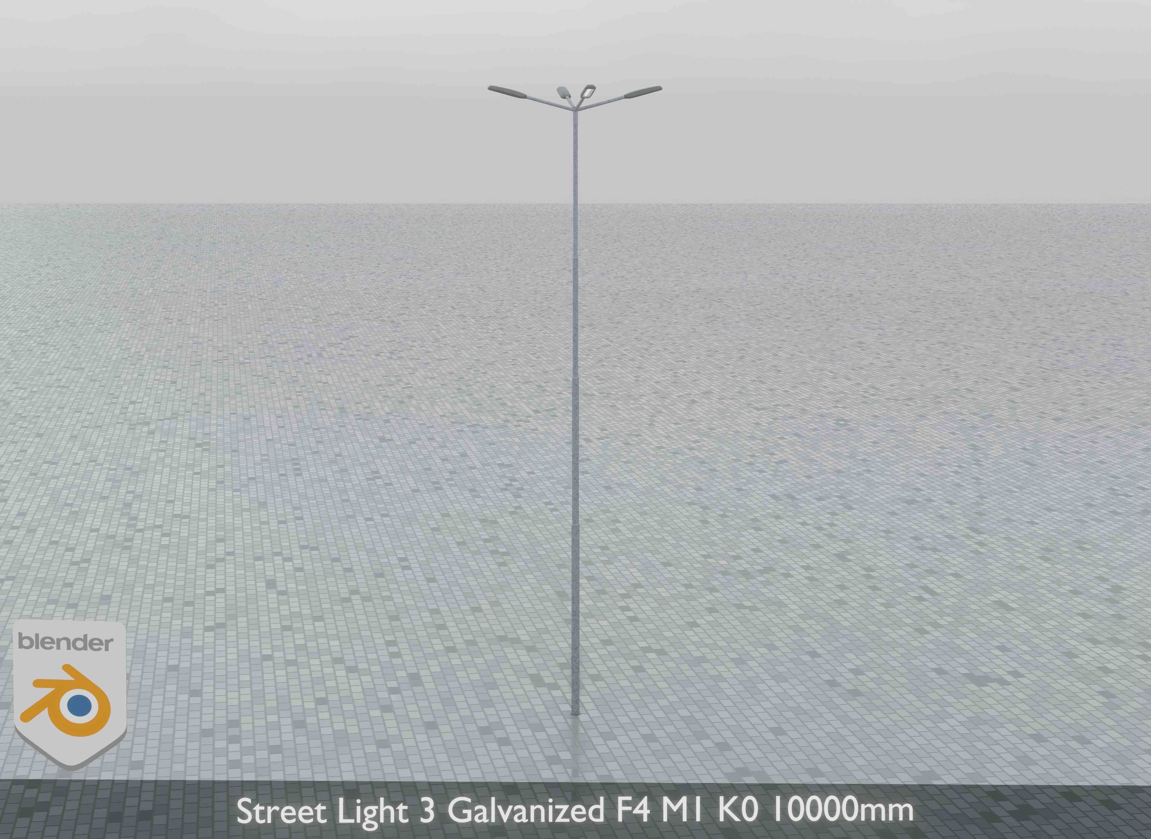 Street Light 3 Galvanized F4 M1 K0 10000 mm Low-poly 3D model_5