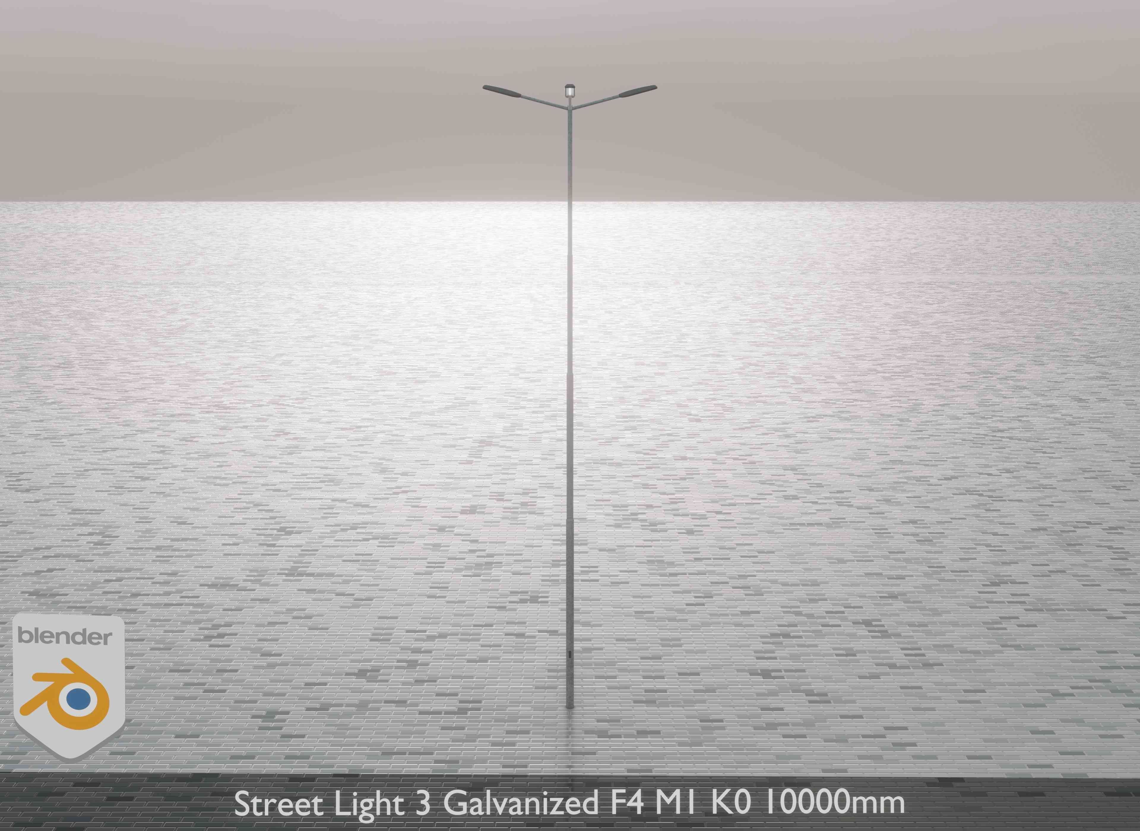 Street Light 3 Galvanized F4 M1 K0 10000 mm Low-poly 3D model_1
