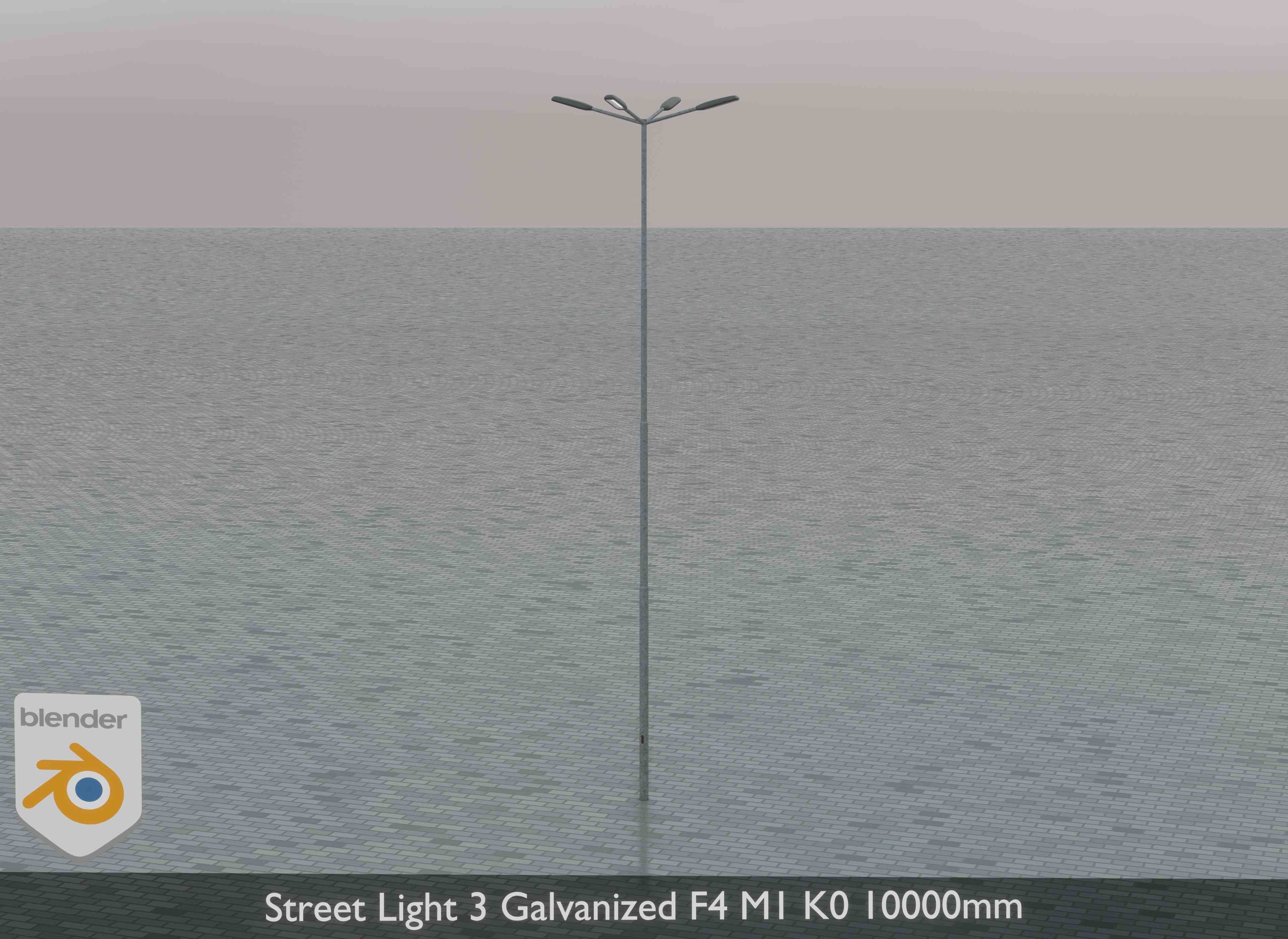 Street Light 3 Galvanized F4 M1 K0 10000 mm Low-poly 3D model_2