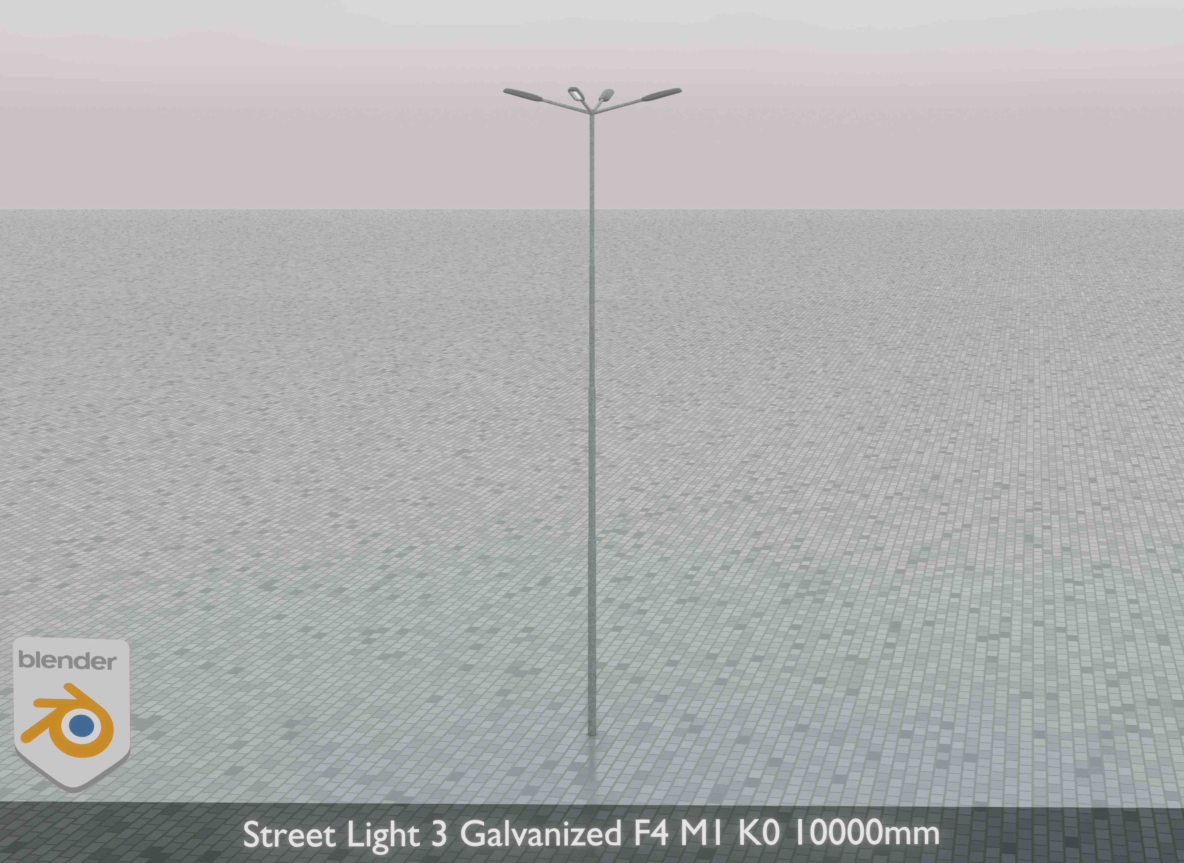 Street Light 3 Galvanized F4 M1 K0 10000 mm Low-poly 3D model_33