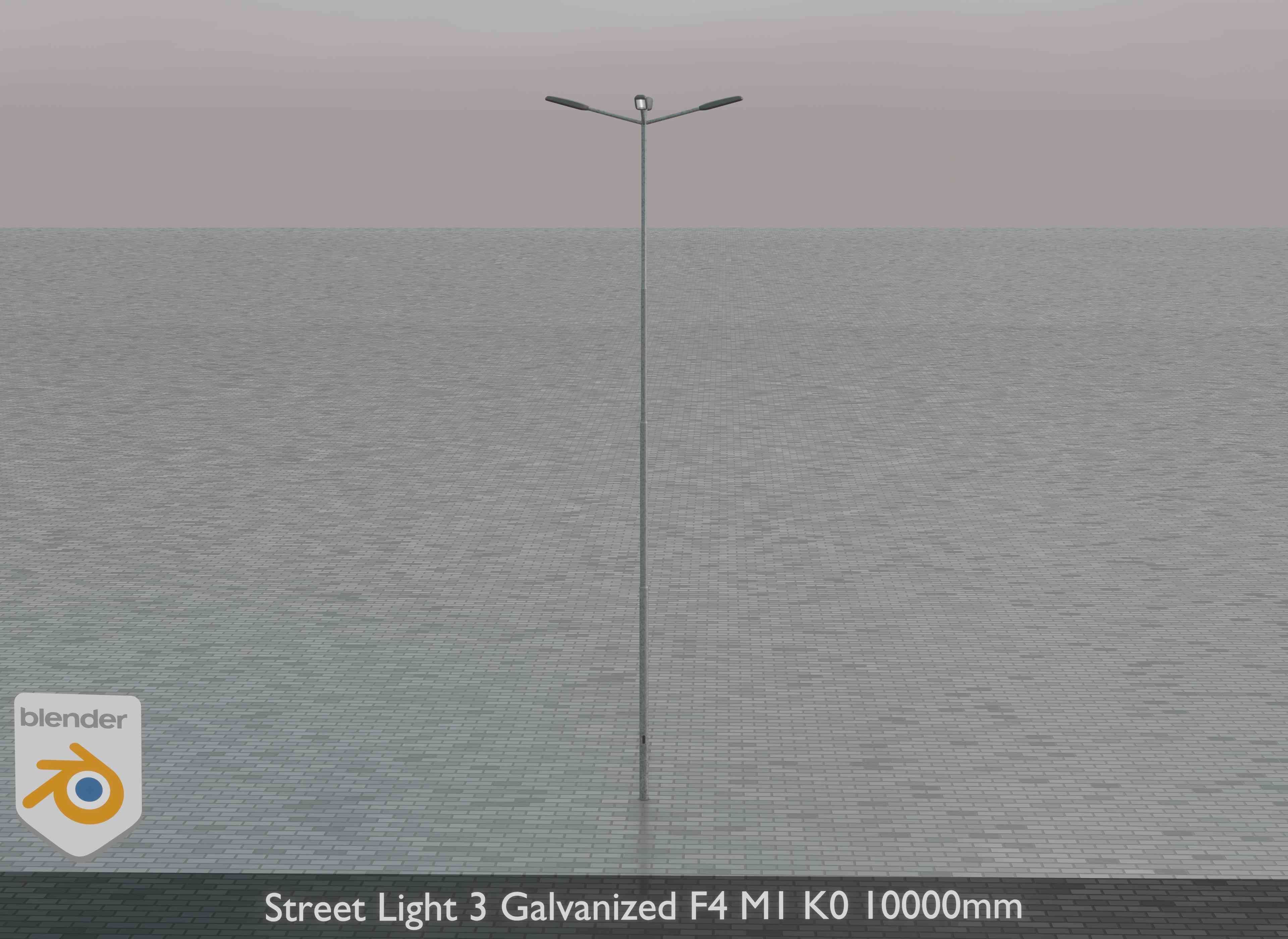 Street Light 3 Galvanized F4 M1 K0 10000 mm Low-poly 3D model_37