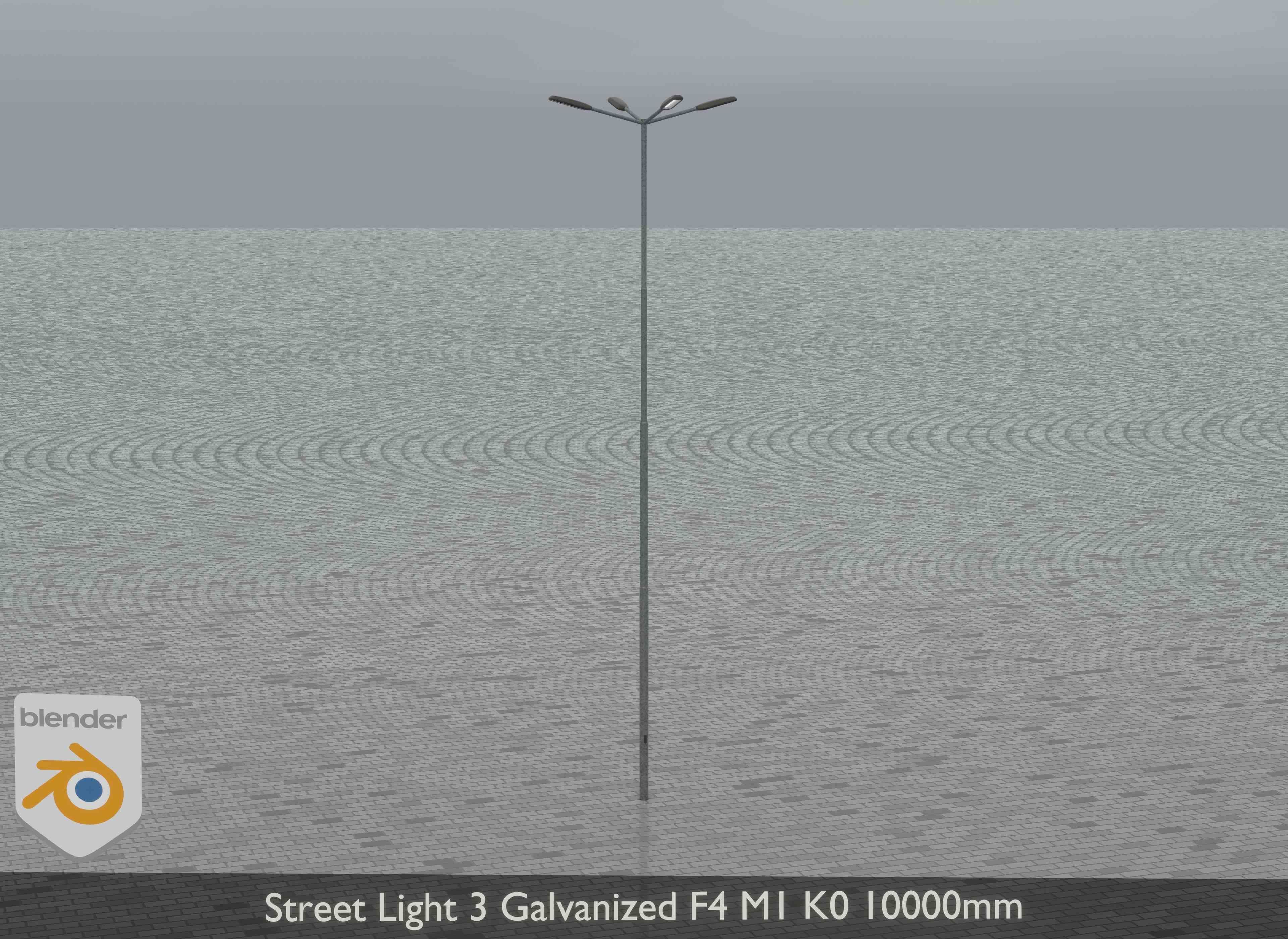 Street Light 3 Galvanized F4 M1 K0 10000 mm Low-poly 3D model_9