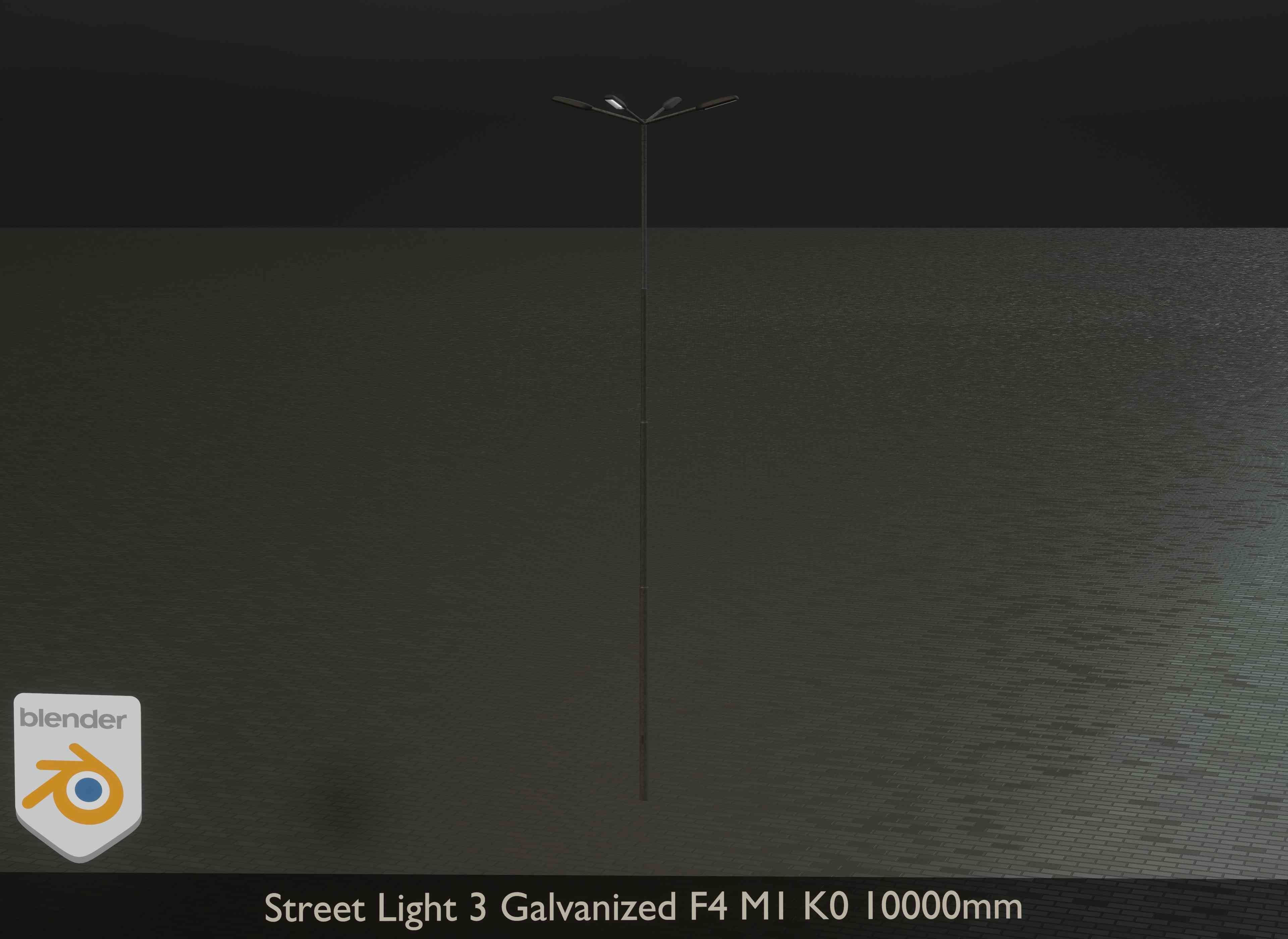 Street Light 3 Galvanized F4 M1 K0 10000 mm Low-poly 3D model_11