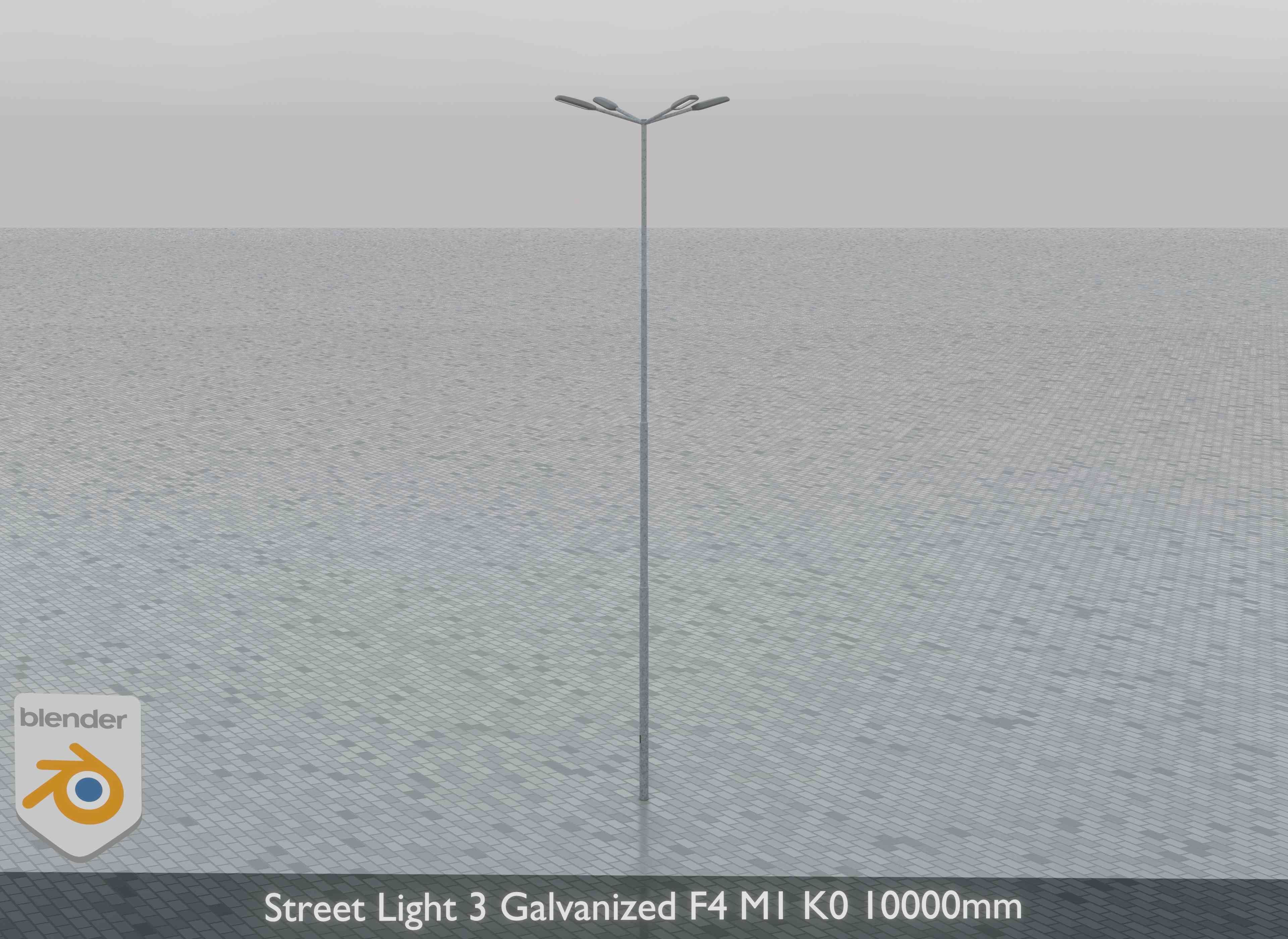 Street Light 3 Galvanized F4 M1 K0 10000 mm Low-poly 3D model_4
