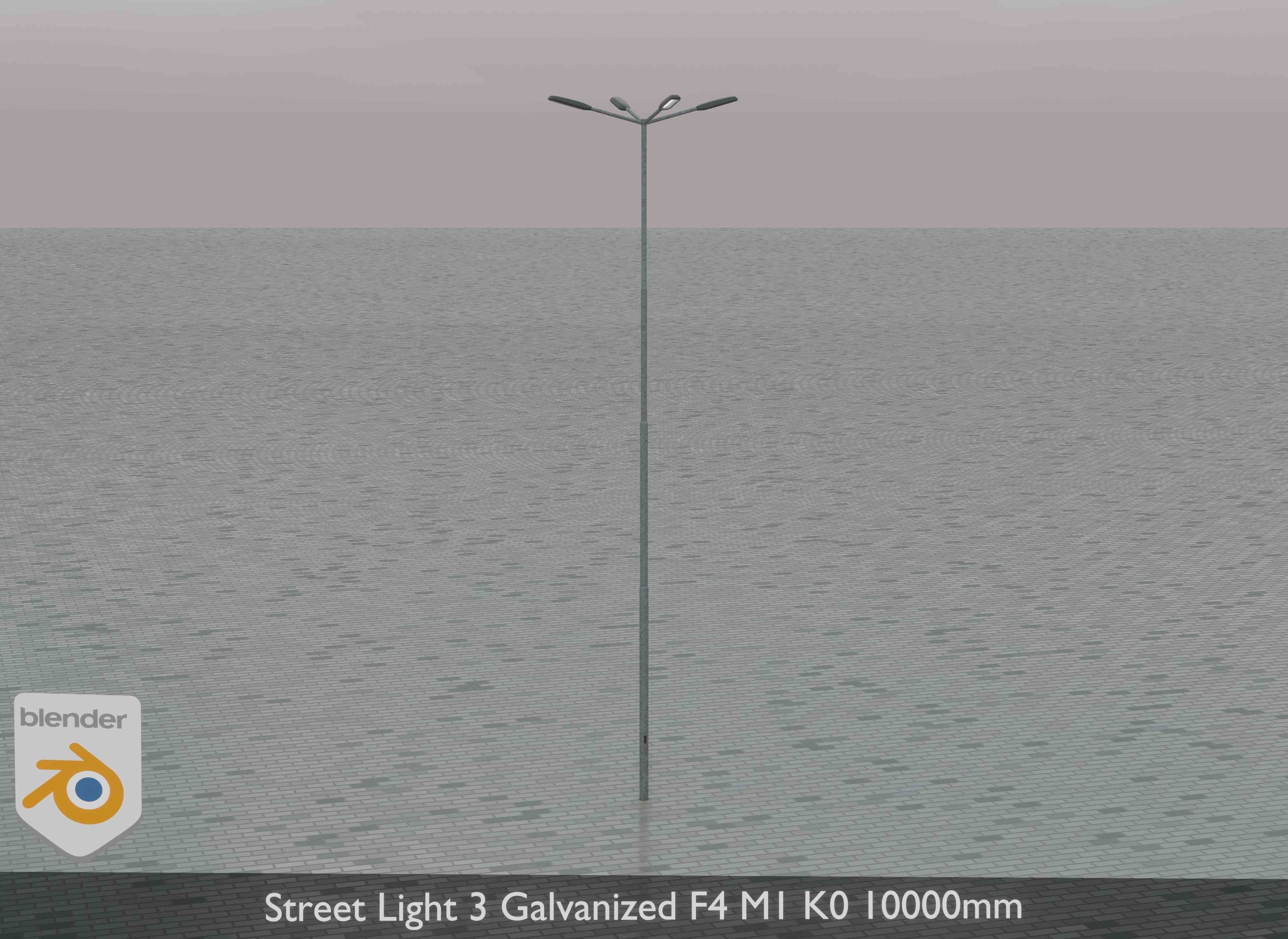 Street Light 3 Galvanized F4 M1 K0 10000 mm Low-poly 3D model_36