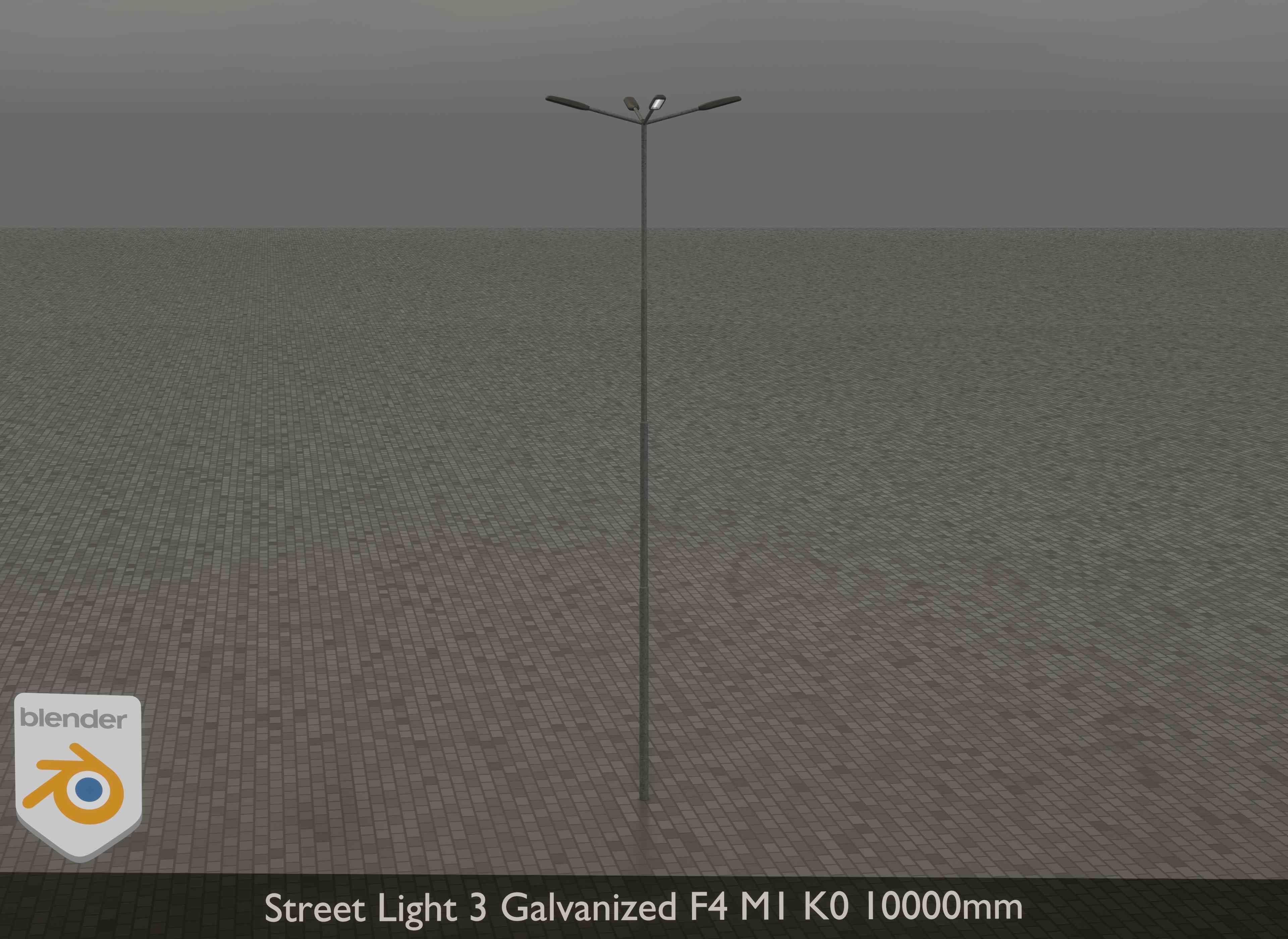 Street Light 3 Galvanized F4 M1 K0 10000 mm Low-poly 3D model_14