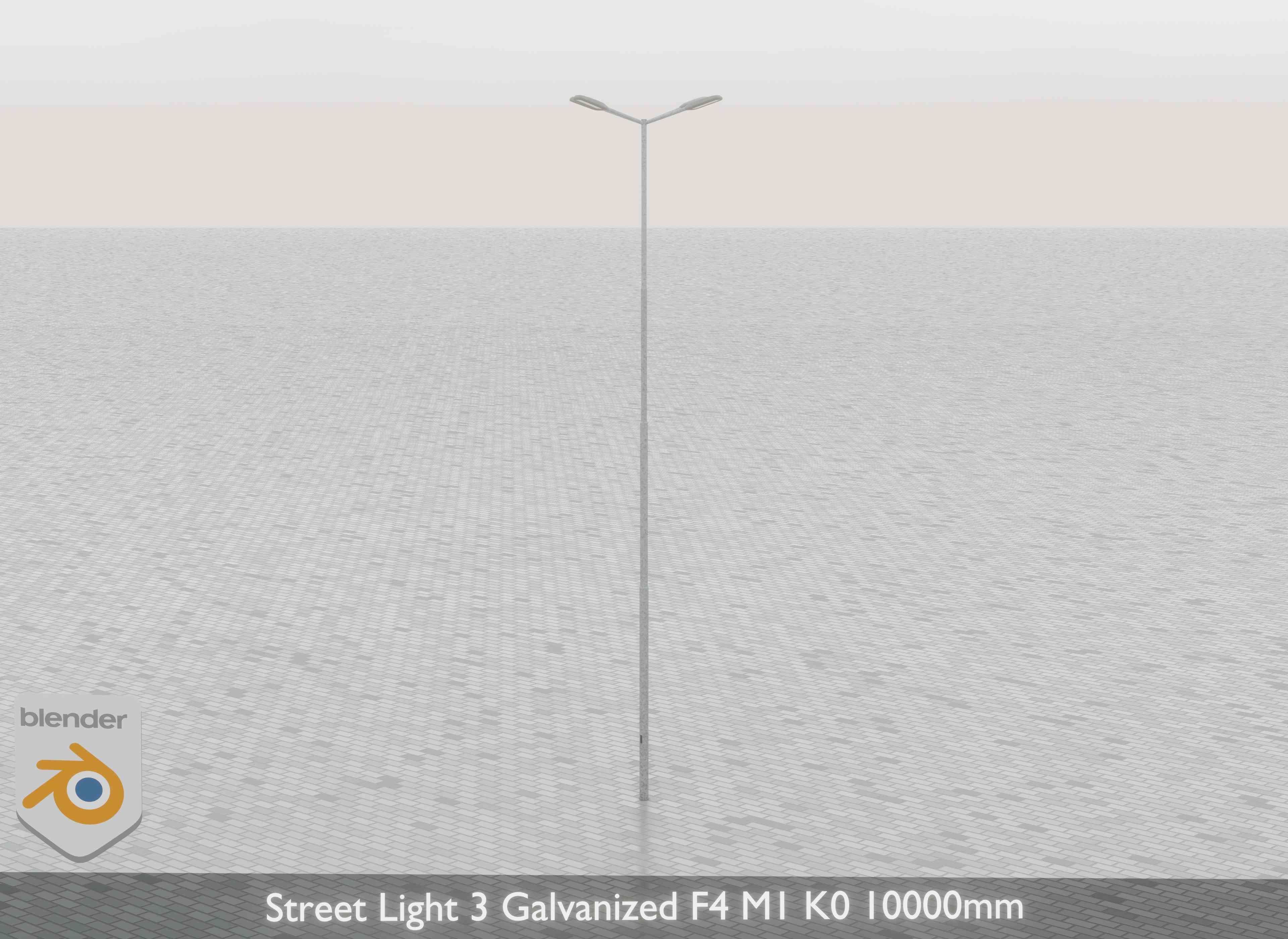 Street Light 3 Galvanized F4 M1 K0 10000 mm Low-poly 3D model_30