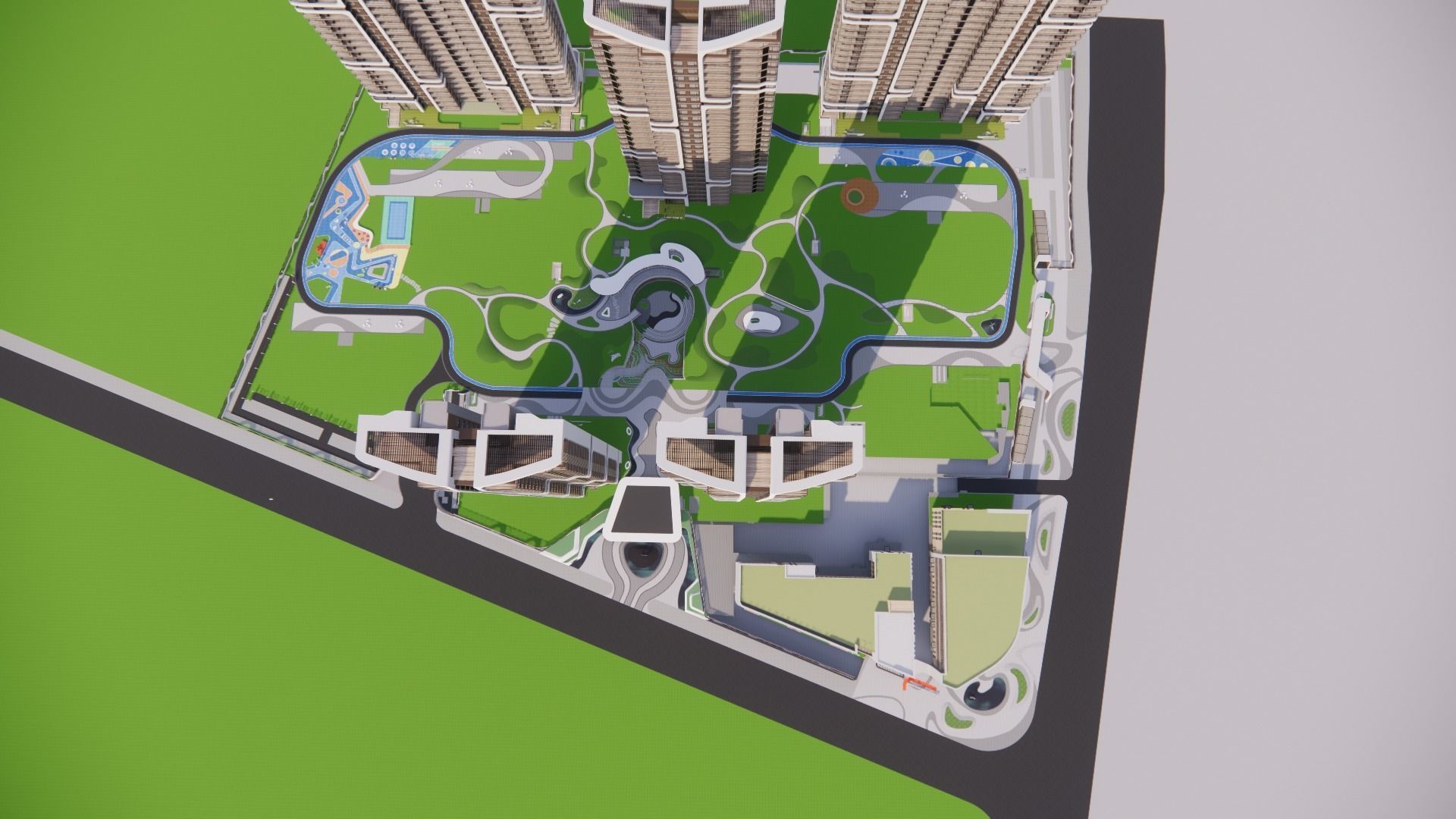 curvilinear aesthetics--High-rise residence  3D model_2