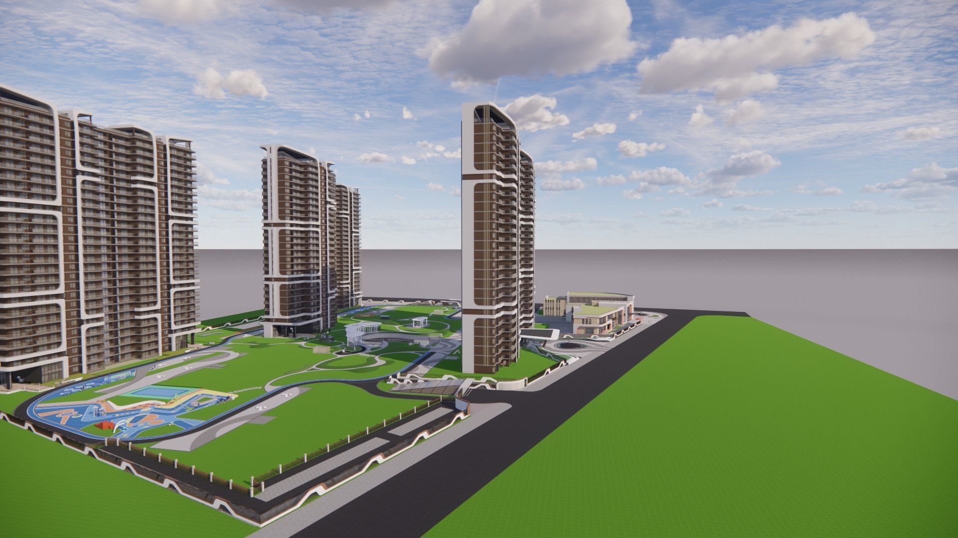 curvilinear aesthetics--High-rise residence  3D model_17