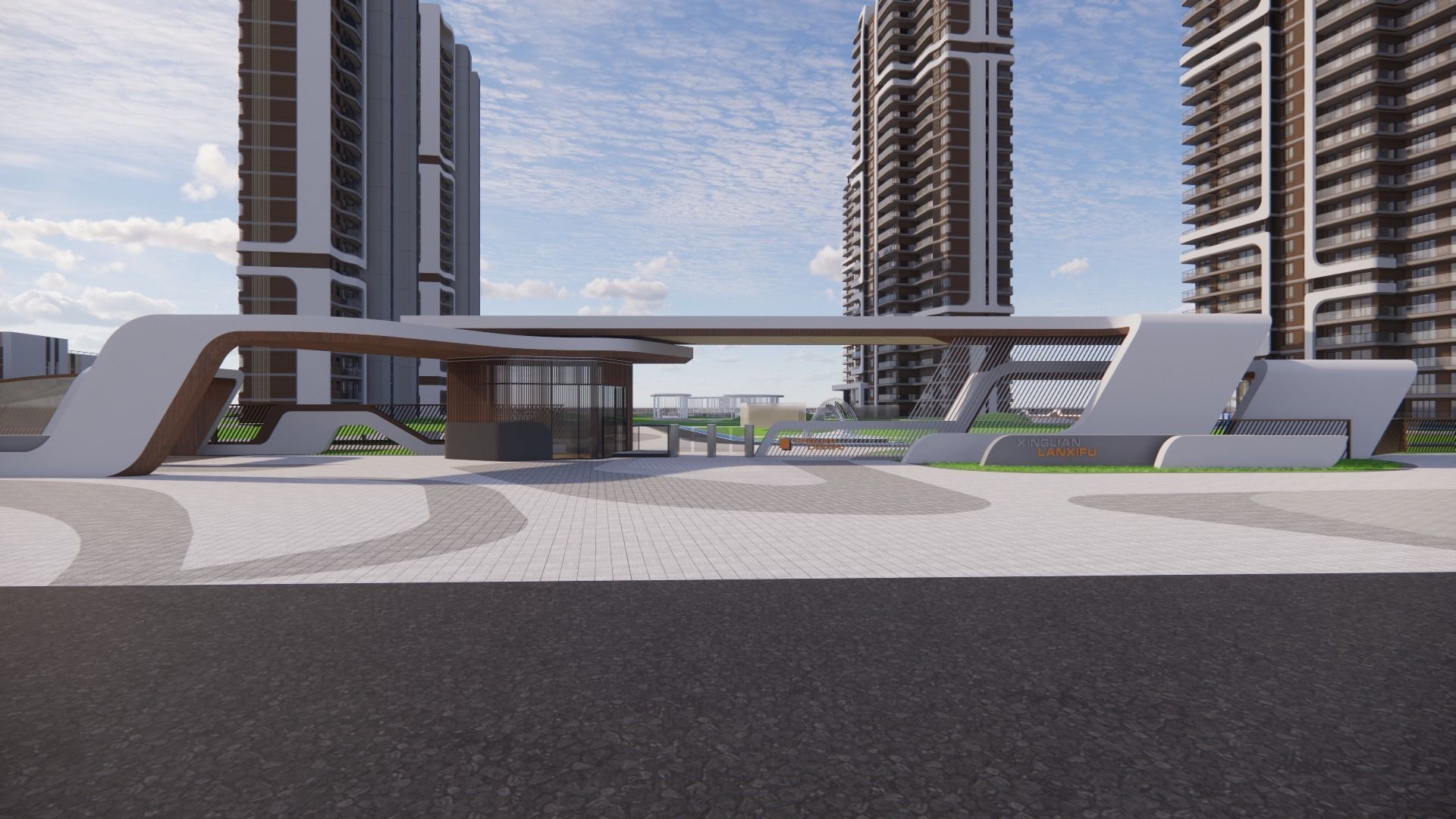 curvilinear aesthetics--High-rise residence  3D model_6