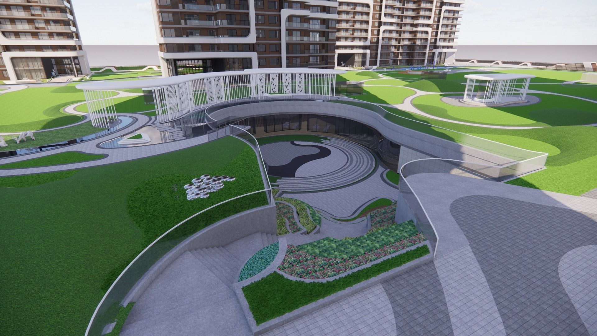 curvilinear aesthetics--High-rise residence  3D model_8