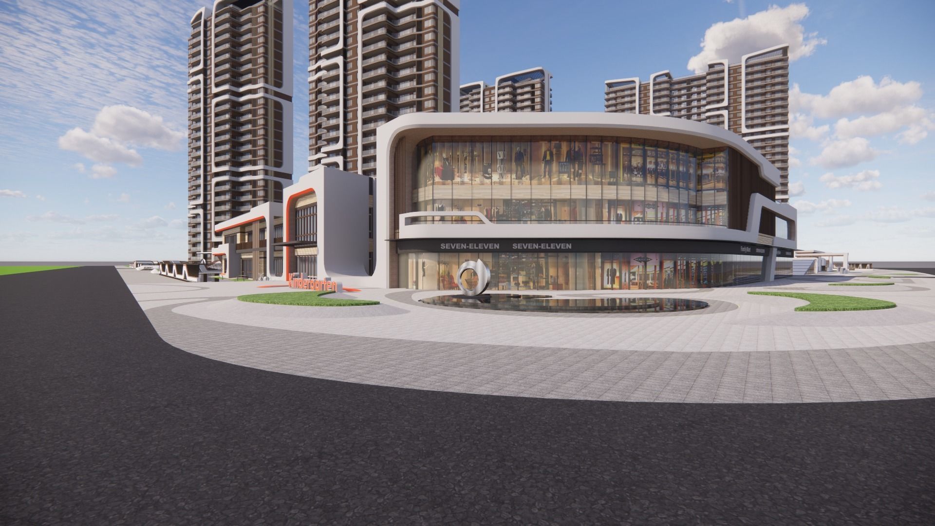 curvilinear aesthetics--High-rise residence  3D model_7