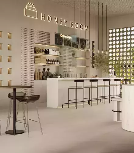Modern coffee bar interior design 3d model 3D model